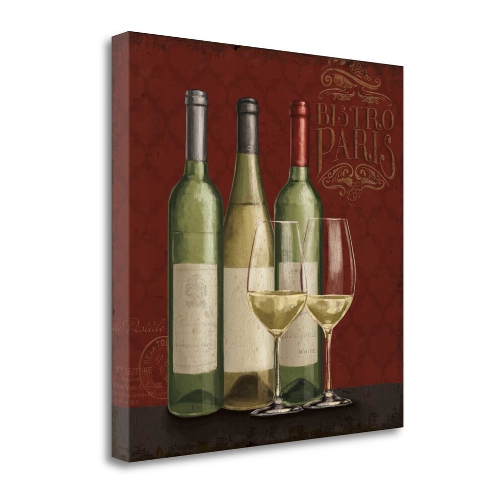 Bistro Paris White Wine V.2 By Janelle Penner - Premium Giclee Art Print on Gallery Wrap Canvas - Perfect for Dining Room, Living Room & Office Wall Decor