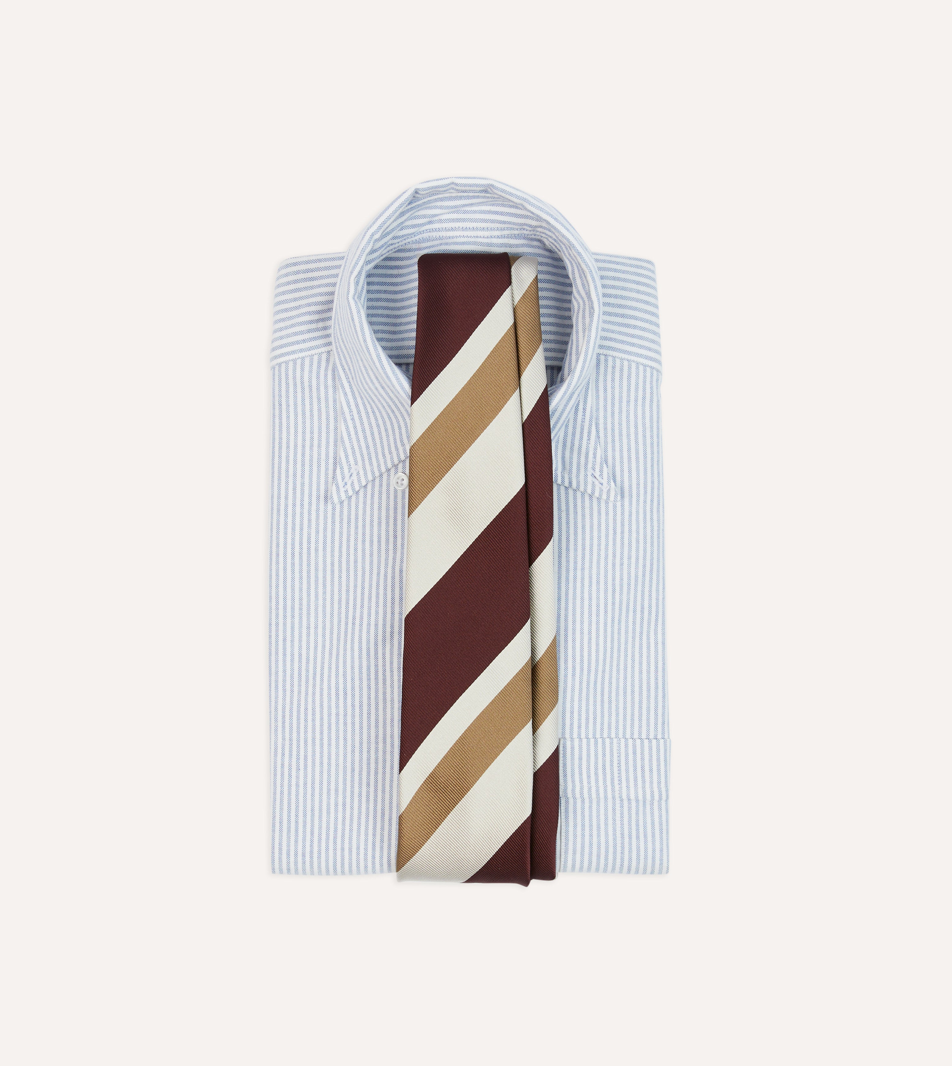 Elegant Red and Cream Broad Stripe Silk Tipped Necktie for Men | Premium Business & Formal Wear | Perfect for Weddings, Office & Special Occasions