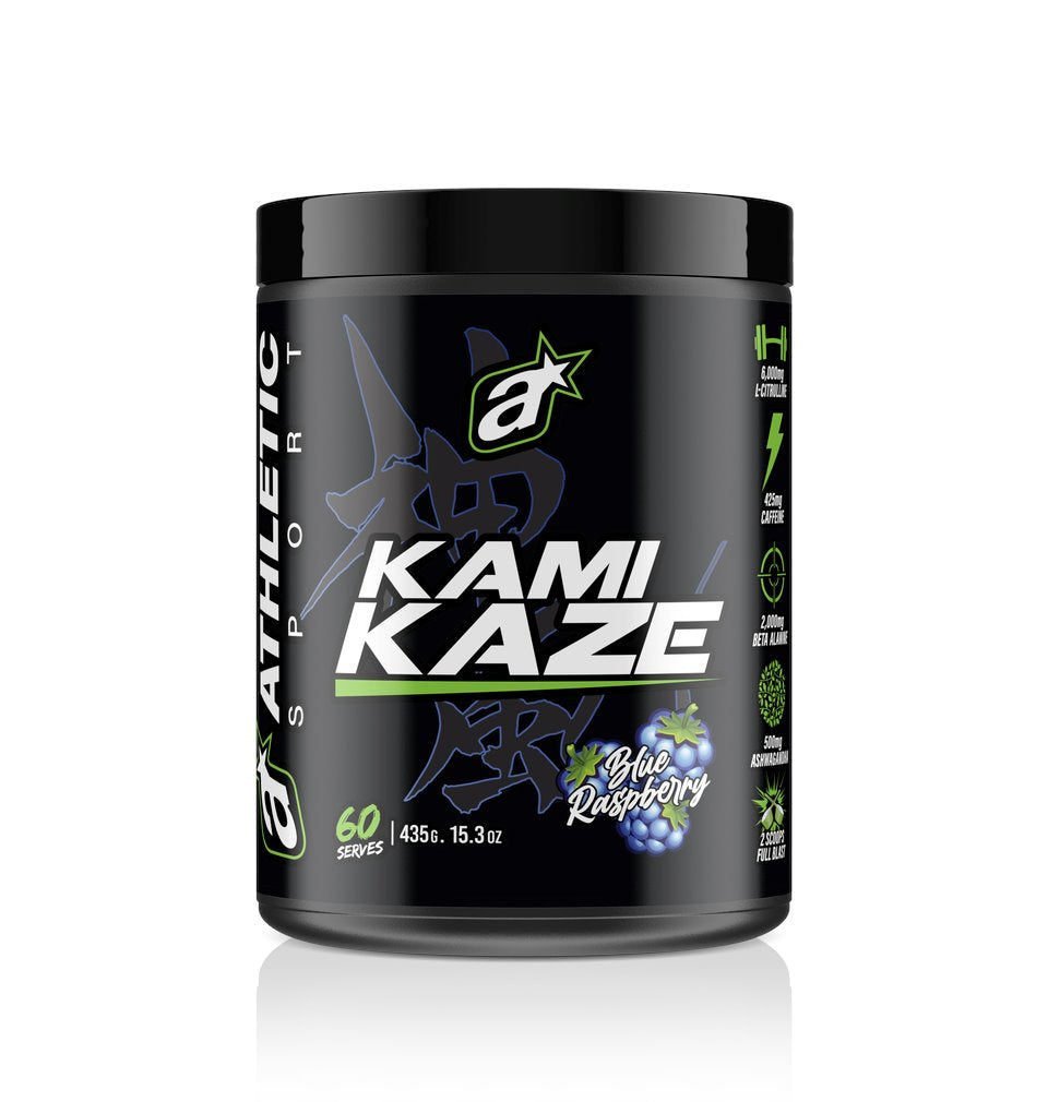 Best Kamikaze Pre-Workout Supplement for Athletes - Energy Booster & Performance Enhancer for Gym, Running & Sports Training