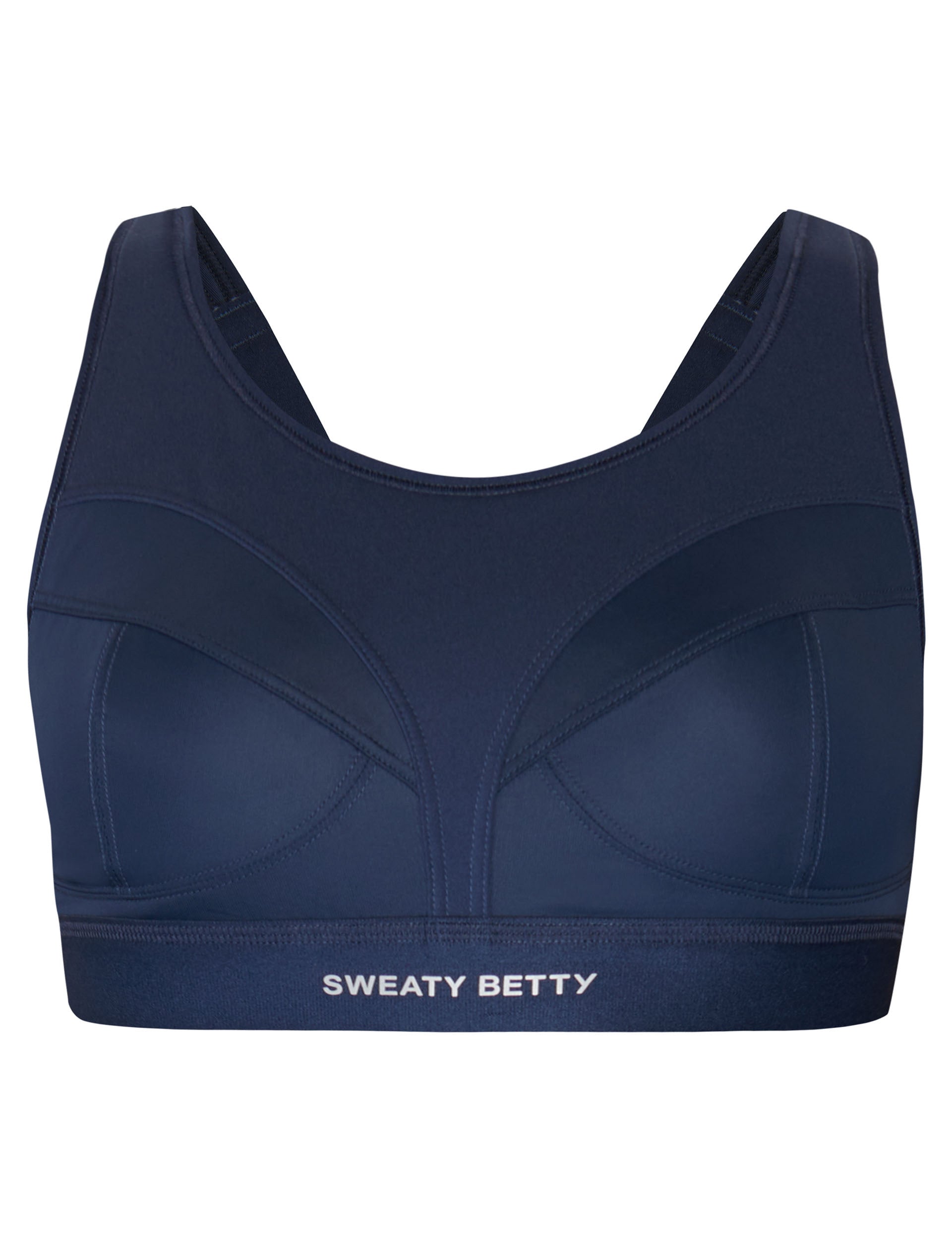 Power Pro Running Bra for Women - High Support Sports Bra - Moisture Wicking & Breathable - Navy Blue - Perfect for Running, Yoga & Gym Workouts