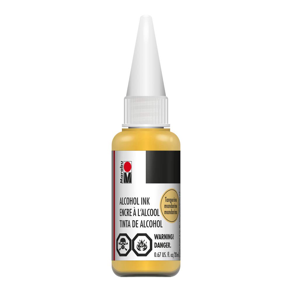 Marabu Alcohol Ink - Tangerine Color - Premium Alcohol-Based Ink for Art, Crafts & DIY Projects - Perfect for Glass, Ceramic, Metal & Yupo Paper Painting