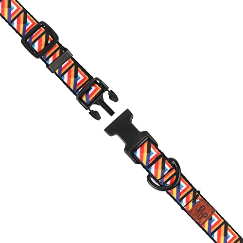 Geometric Retro Adjustable Dog Collar Belt for Medium Dogs - Lana Paws Stylish Pet Accessory for Daily Walks & Outdoor Adventures