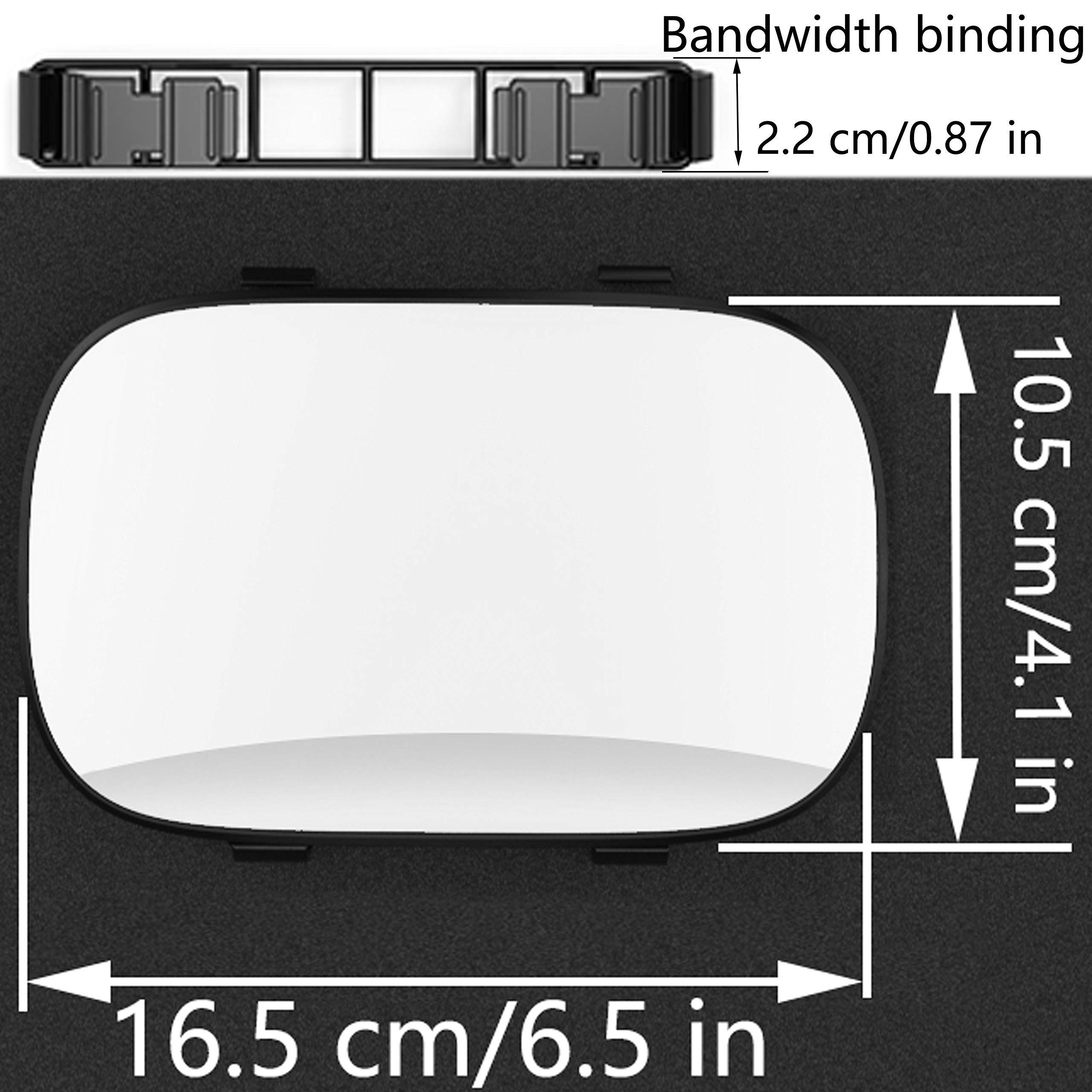 KEWAYO 6.7 Inch Car Visor Mirror - Adjustable Double Elastic Clip Universal Sun Visor Mirror for Cars, Trucks, SUVs & Vans | Perfect for Makeup, Shaving & Rear View Safety While Driving