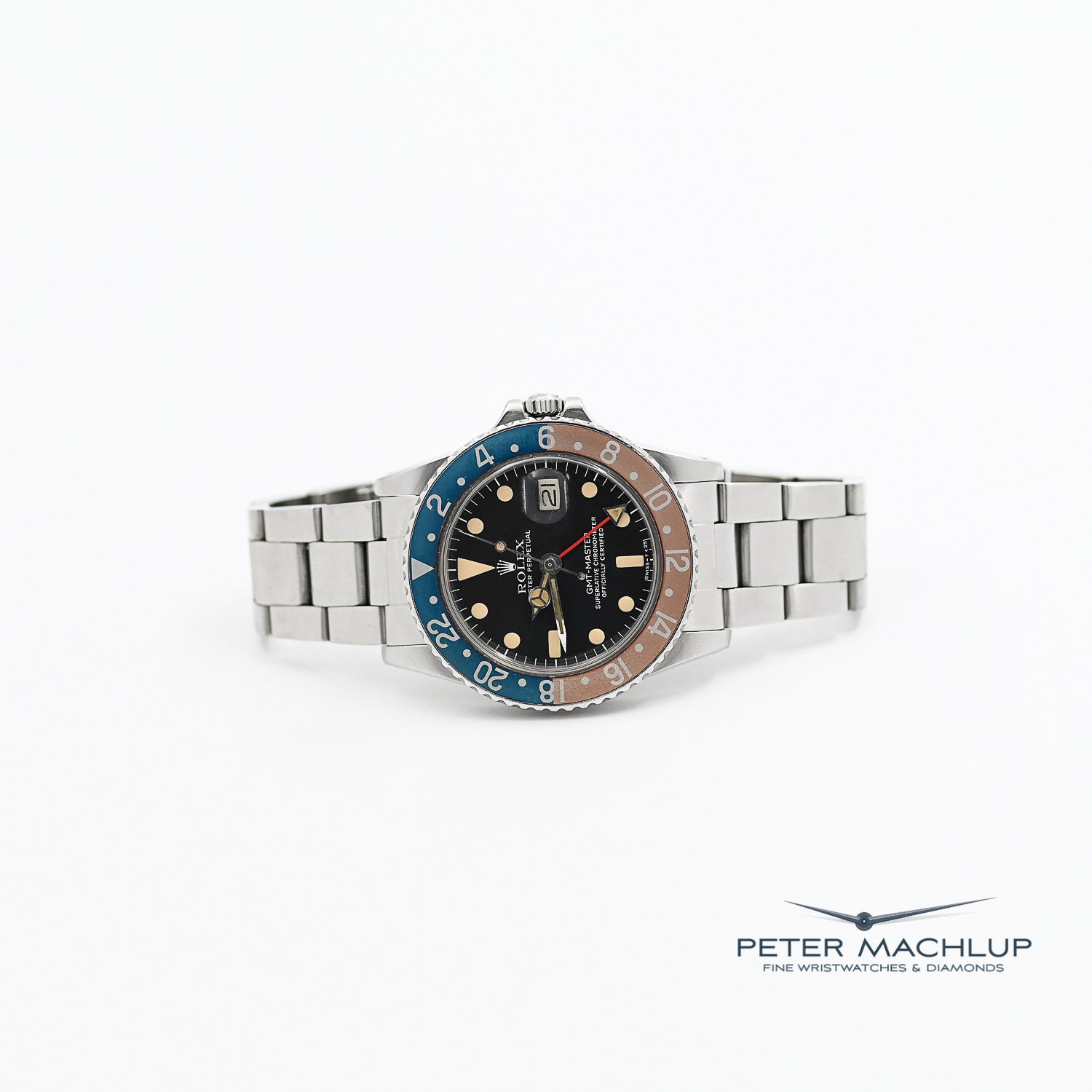 Vintage Rolex GMT-Master Pepsi 1675 Men's Watch - 1979 Model with Red & Blue Bezel - Perfect for Travelers, Collectors & Luxury Watch Enthusiasts
