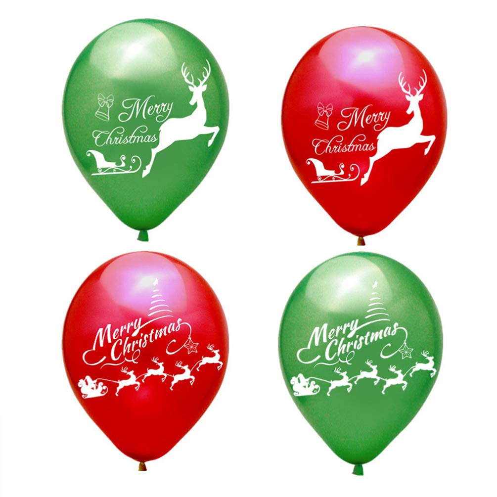 40pcs Christmas Party Balloon Garland Set - Santa, Deer & Shining White Latex Balloons for Xmas Tree Decorations, Holiday Home & Office Party Decor