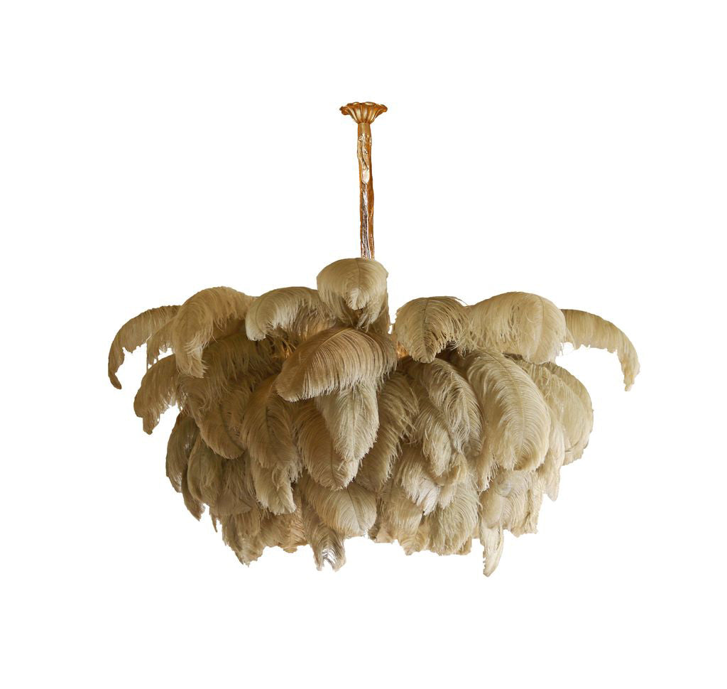 Luxury Ostrich Feather Chandelier - Elegant Crystal Ceiling Light Fixture for Dining Room, Bedroom, Wedding Decor & Home Interior Design