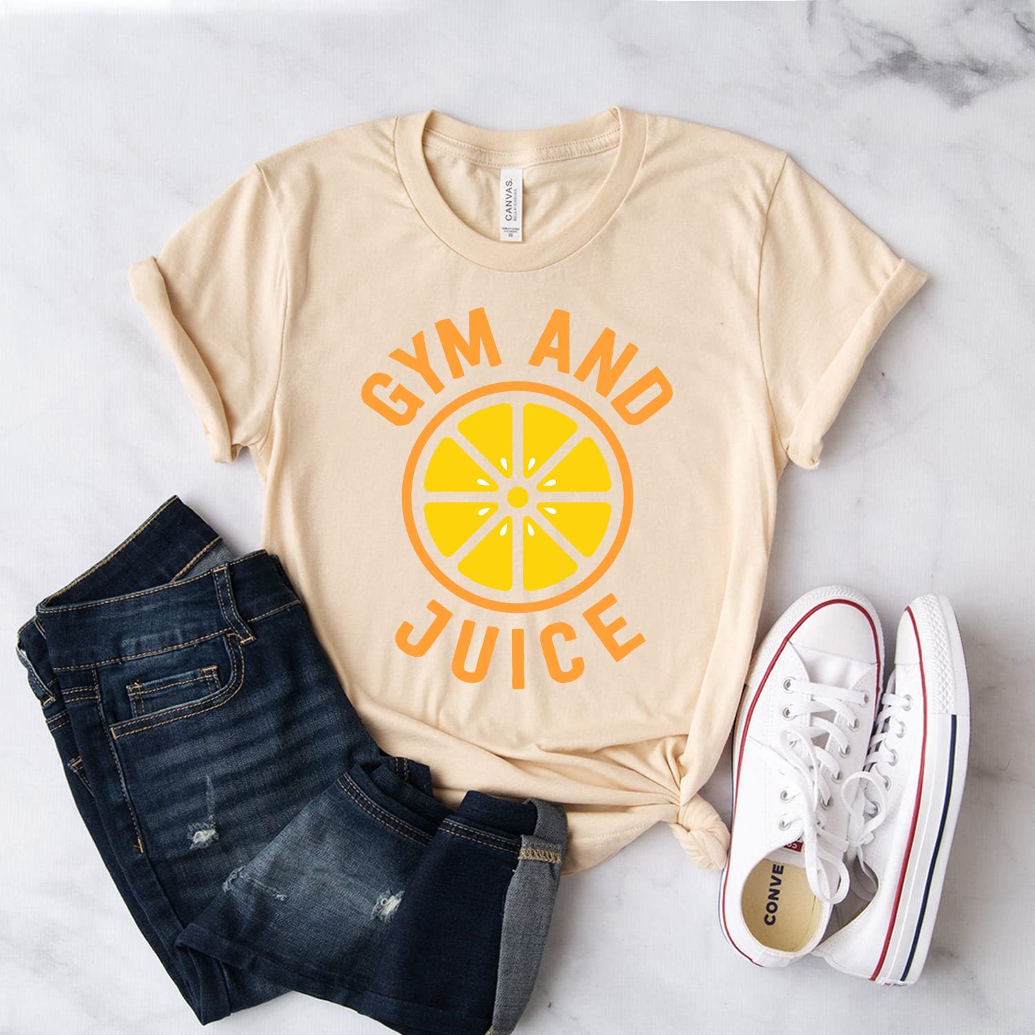 Gym And Juice Funny Workout T-Shirt - Softstyle Unisex Brunch Tee for Gym, Parties & Casual Wear - Comfortable Fitness Shirt for Men & Women