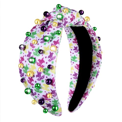 mardi gras beads knot hairband A