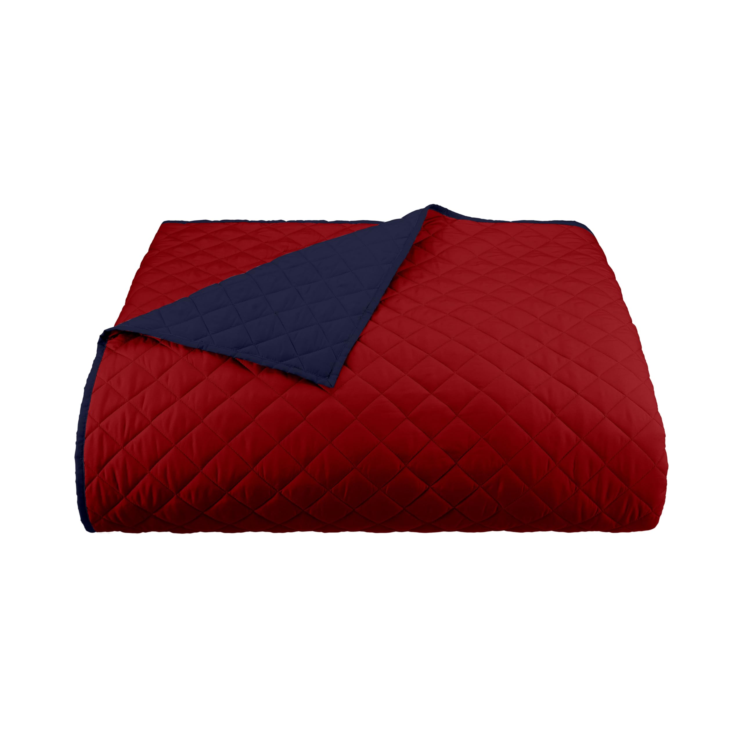 Martex Full/Queen Size Coverlet Set - Soft & Breathable Bedspread in Red/Navy Blue - Perfect for Bedroom Decor, Guest Rooms, and Cozy Home Styling