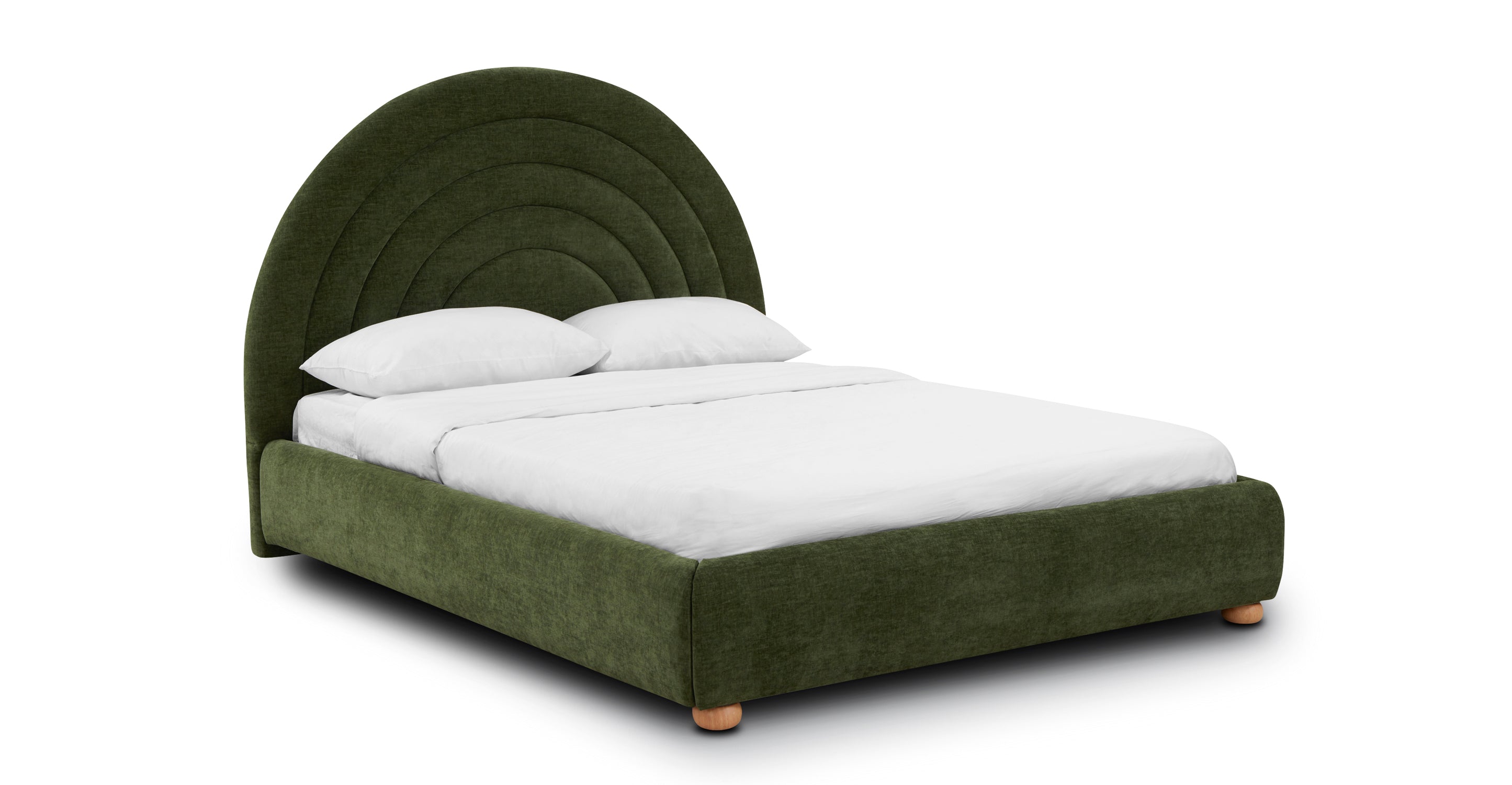Juno Bed - Premium Queen Size Bed Frame with Upholstered Headboard, Sturdy Metal Legs & Easy Assembly - Perfect for Modern Bedrooms, Guest Rooms & Apartments