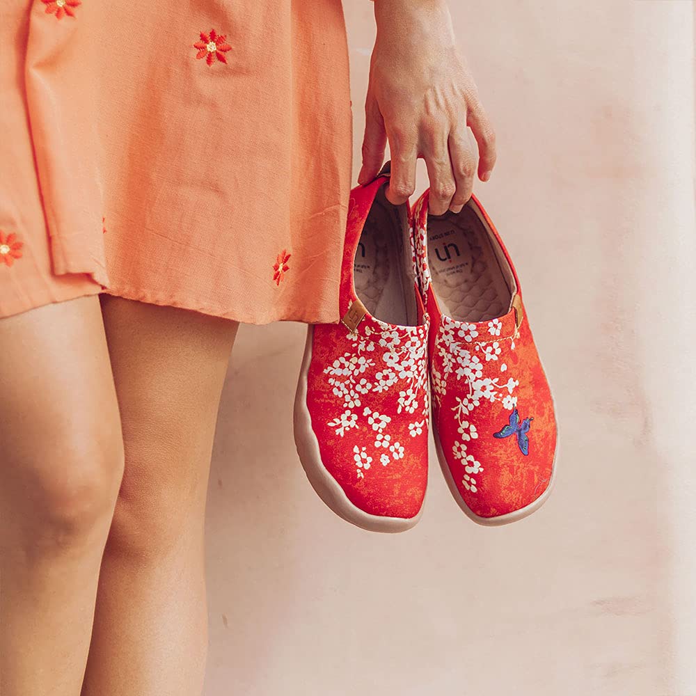 UIN Women's Slip-On Loafers - Lightweight, Breathable & Comfortable Travel Shoes for Walking, Work & Casual Outfits | Art-Inspired Design for Everyday Wear