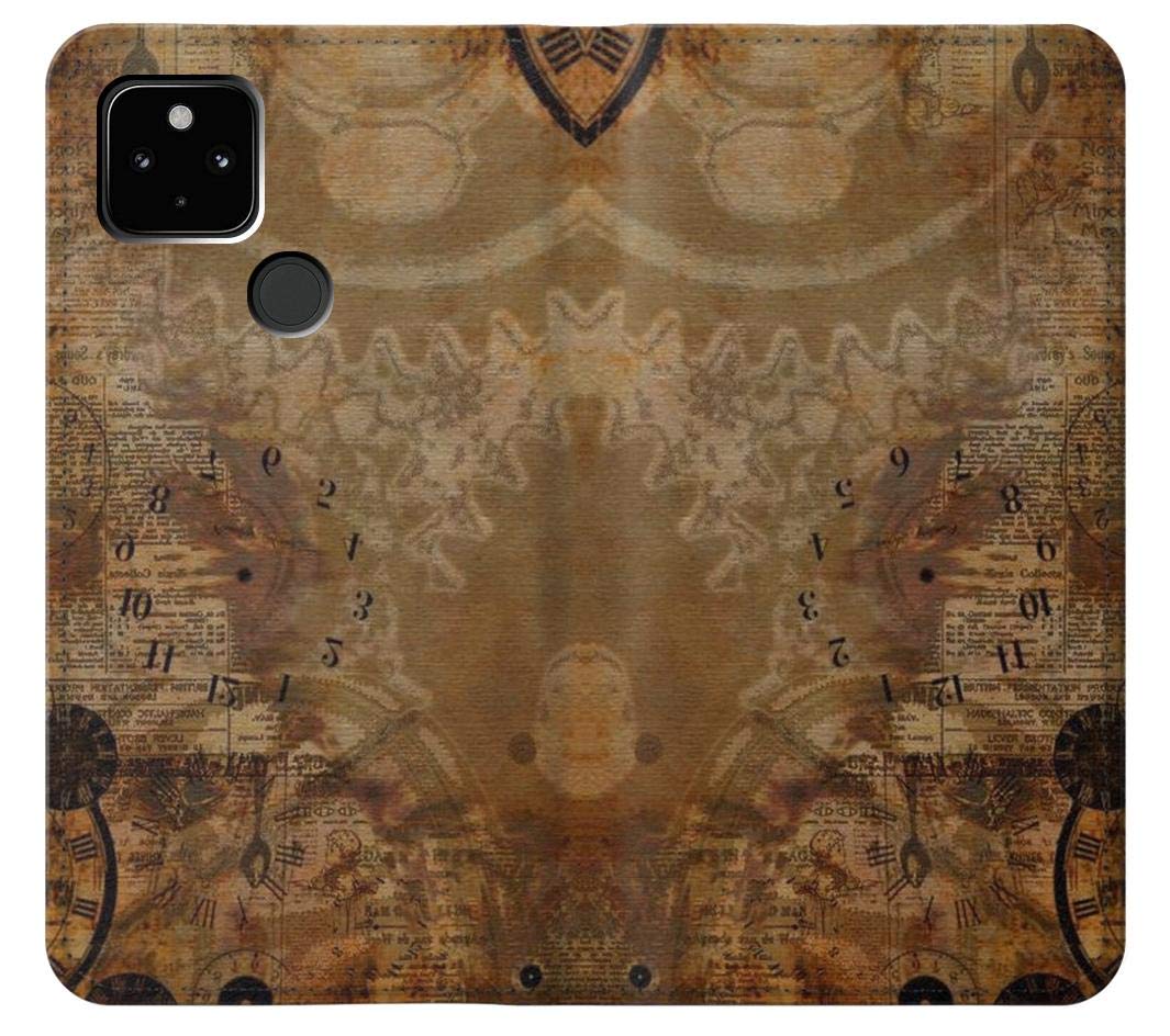 Vintage Steampunk PU Leather Case for Google Pixel 4a 5G - Perfect for Office & Travel