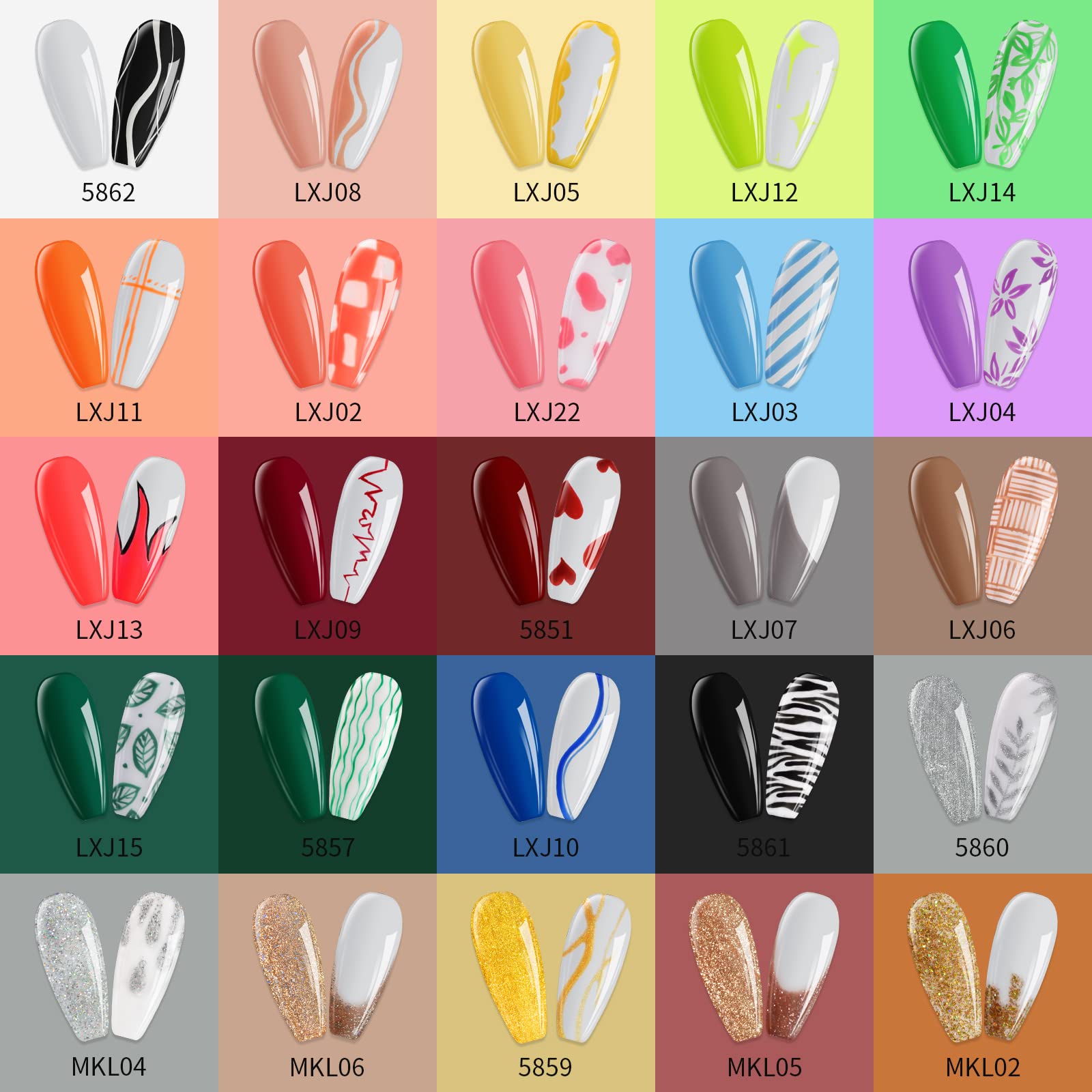 VidaRosa 8 Colors Gel Nail Liner Polish Set - UV LED Cured 3D Nail Art Design Kit with Fine Brush for DIY Manicure, Salon Professionals & Home Use - Long Lasting 10ML Bottles (Perfect for Parties, Weddings & Special Occasions)