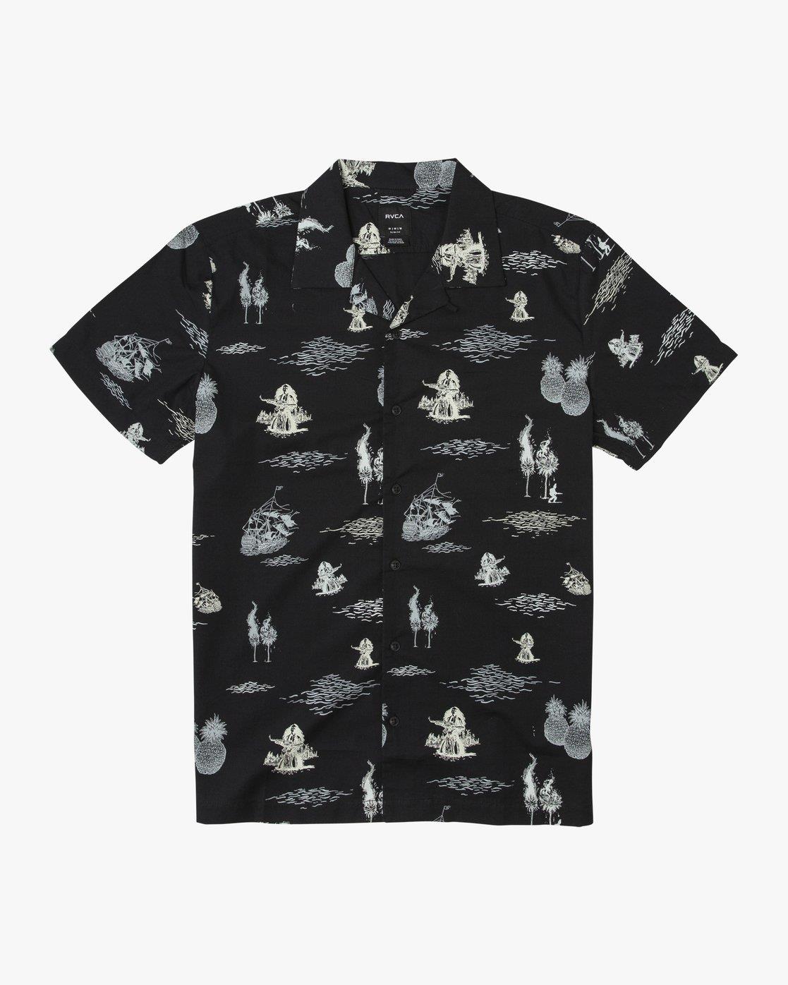 Ancell Hula Gunz Short Sleeve Hawaiian Shirt for Men - Tropical Beach Party, Summer Vacation & Luau Outfit