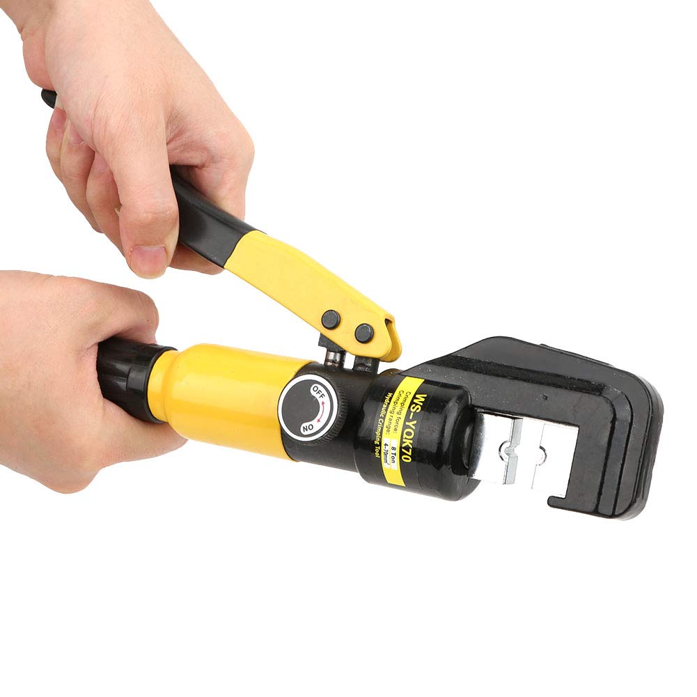 8 Ton Hydraulic Crimper Tool with 16 Dies (4-70mm²) - Professional Portable Hydraulic Cable Crimper Kit for Electrical Wiring & Terminal Connections - Perfect for Electricians, DIY Projects & Industrial Applications