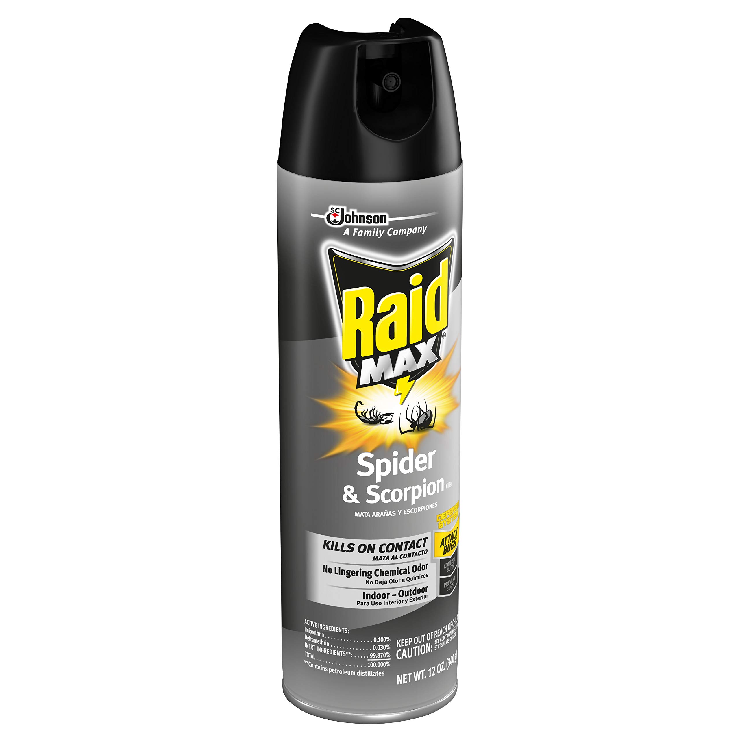 RAID Spider & Scorpion Killer Spray - Fast-Acting Insecticide for Home & Outdoor Use - Eliminates Spiders, Scorpions & Other Pests - Ideal for Basements, Garages & Camping Trips