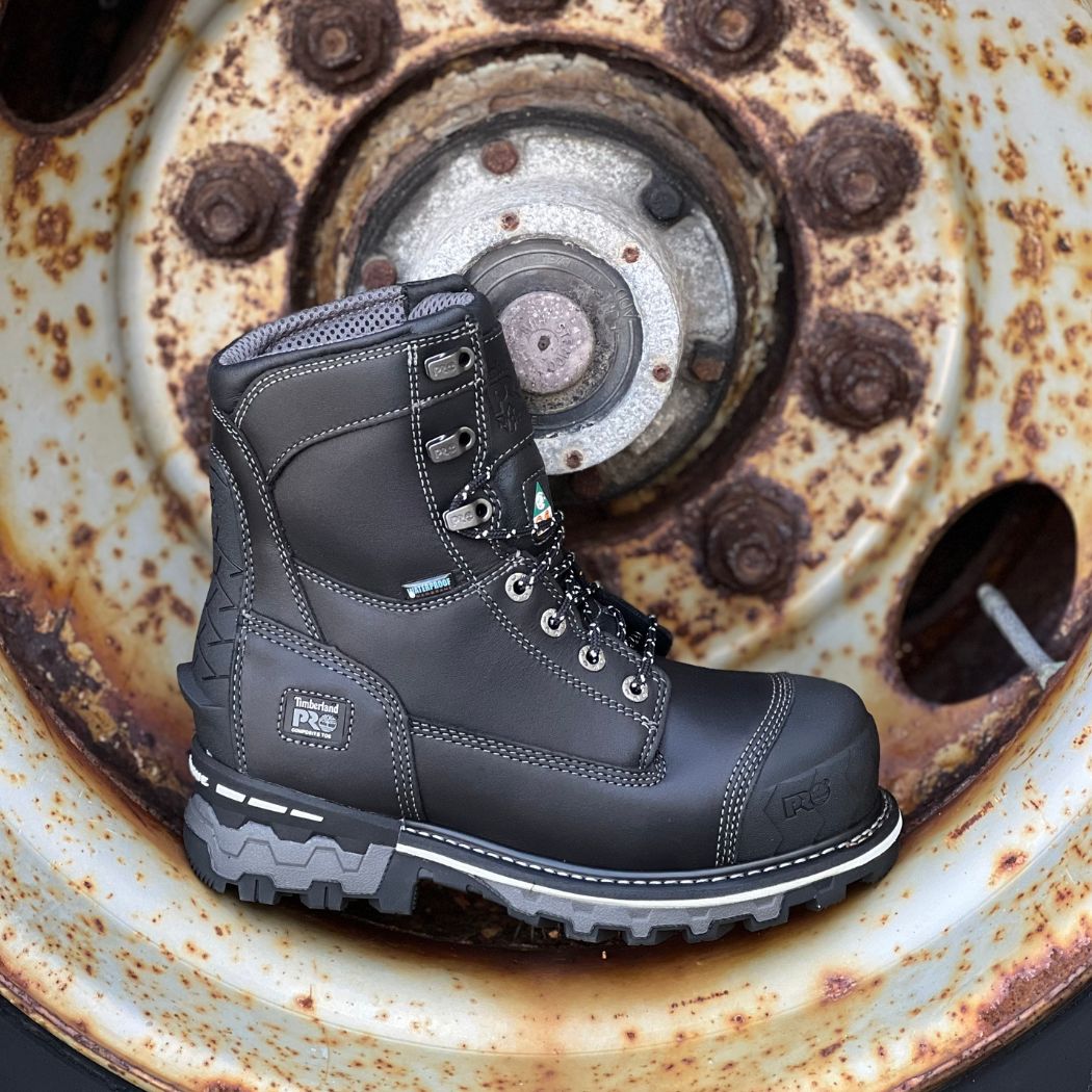 Timberland PRO® Boondock Women's 8 Inch Waterproof Steel Toe Work Boots - Safety Shoes for Construction, Hiking & Outdoor Work (Model TB0A5R7K001)