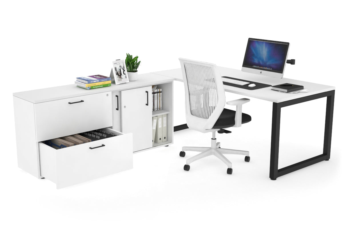 Quadro Loop Executive Office Chair - Black Frame [1800L x 700W] - Ergonomic Desk Chair for Home & Office Workspace