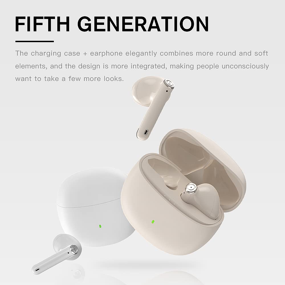 iKF Find Air5 Wireless Bluetooth 5.3 Earbuds with Deep Bass, IPX5 Waterproof, Touch Control & Charging Case, 4-Mic Noise Cancelling Headphones for Running, Gym, Workout & Travel (Black) - Perfect for Sports, Commuting & Outdoor Activities