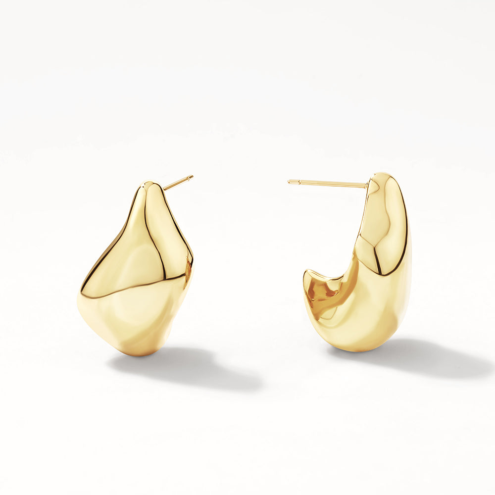 Organic Gold Drop Earrings for Women - Elegant Dangle Jewelry for Parties, Weddings & Everyday Wear