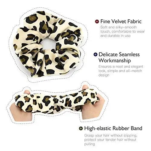Velvet Fashion Hair Scrunchies 8-Piece Set - Soft & Stylish Hair Accessories for Women & Girls - Perfect for School, Work, Parties & Everyday Use