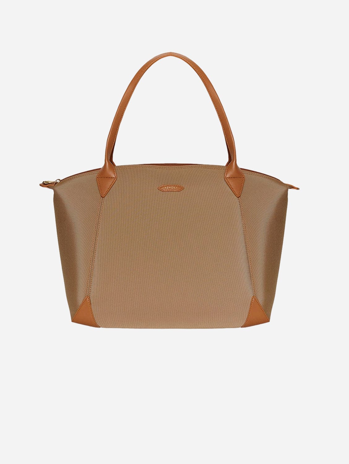 Journey Apple Skin & Recycled Nylon Weekender Bag in Caramel - Perfect for Travel, Gym & Weekend Getaways