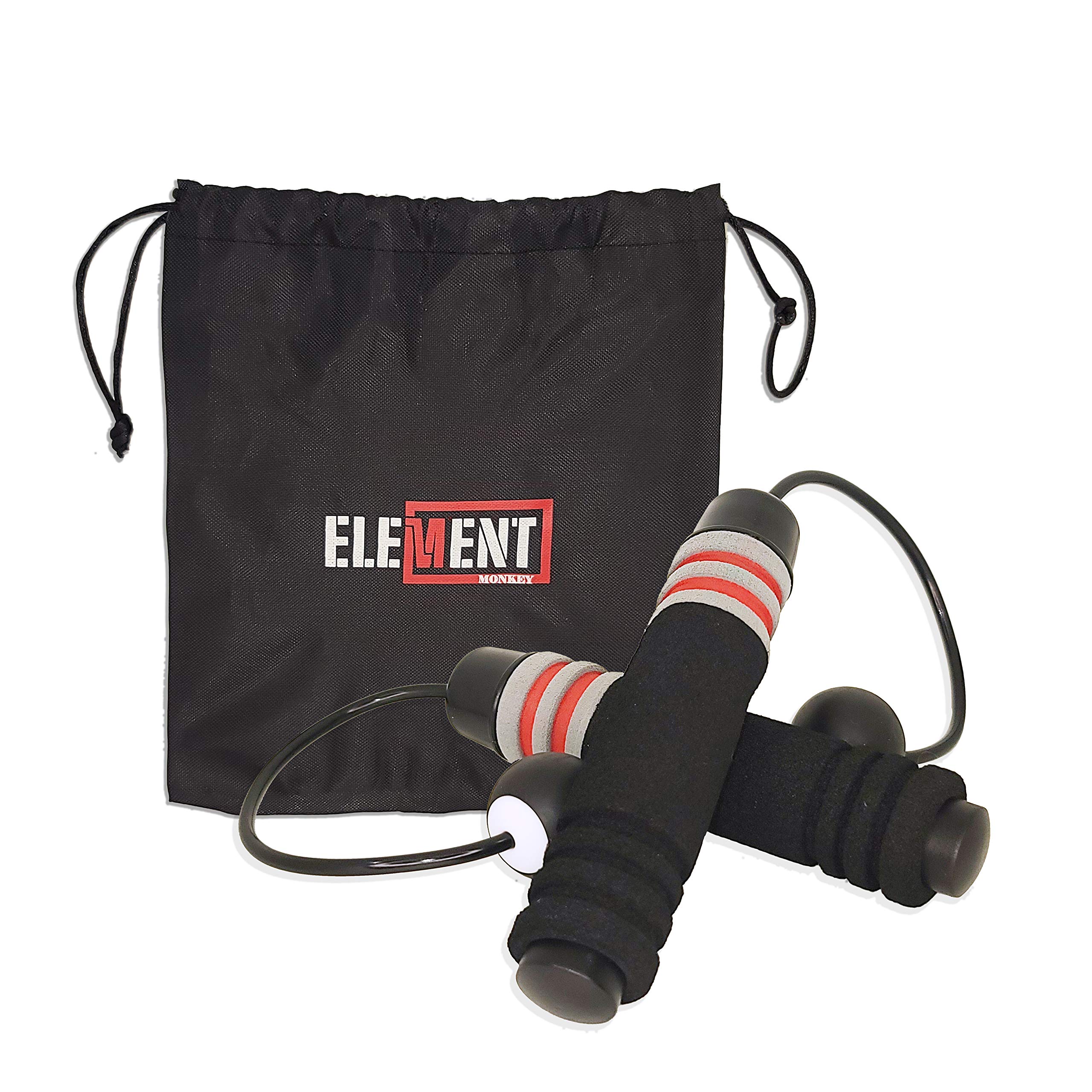 Element Monkey's Adjustable Weighted Jump Rope - 1.5LB Cordless Skipping Rope for CrossFit, Boxing, MMA Training & Home Workouts - Perfect for Speed, Strength & Endurance Exercises - Comparable to Beachbody BOD Rope - Ideal for WOD, HIIT & Fitness Routines