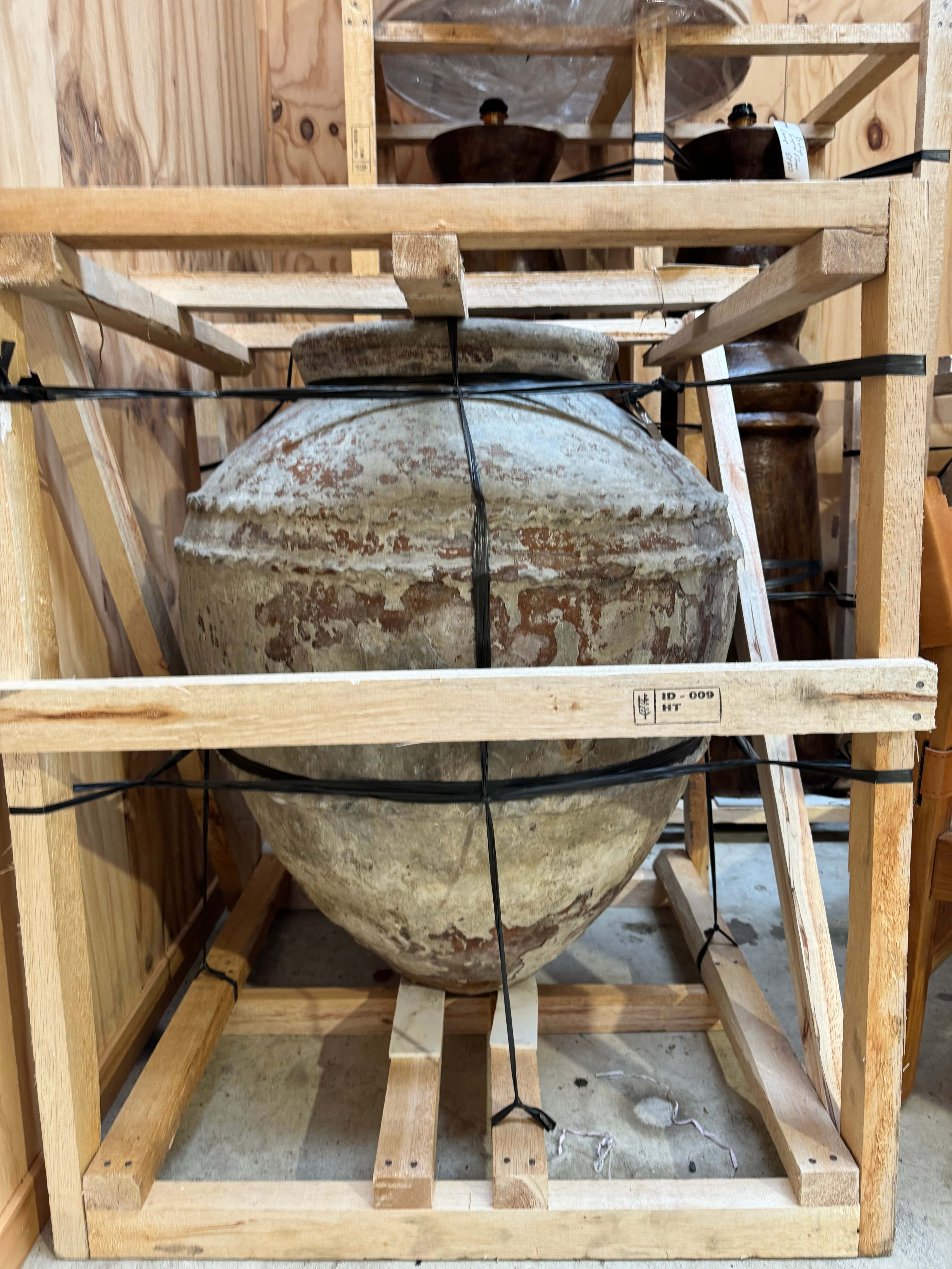 Textured Terracotta Flower Pot with Drainage Hole and Wooden Stand - Perfect for Indoor Plants, Succulents, and Home Decor
