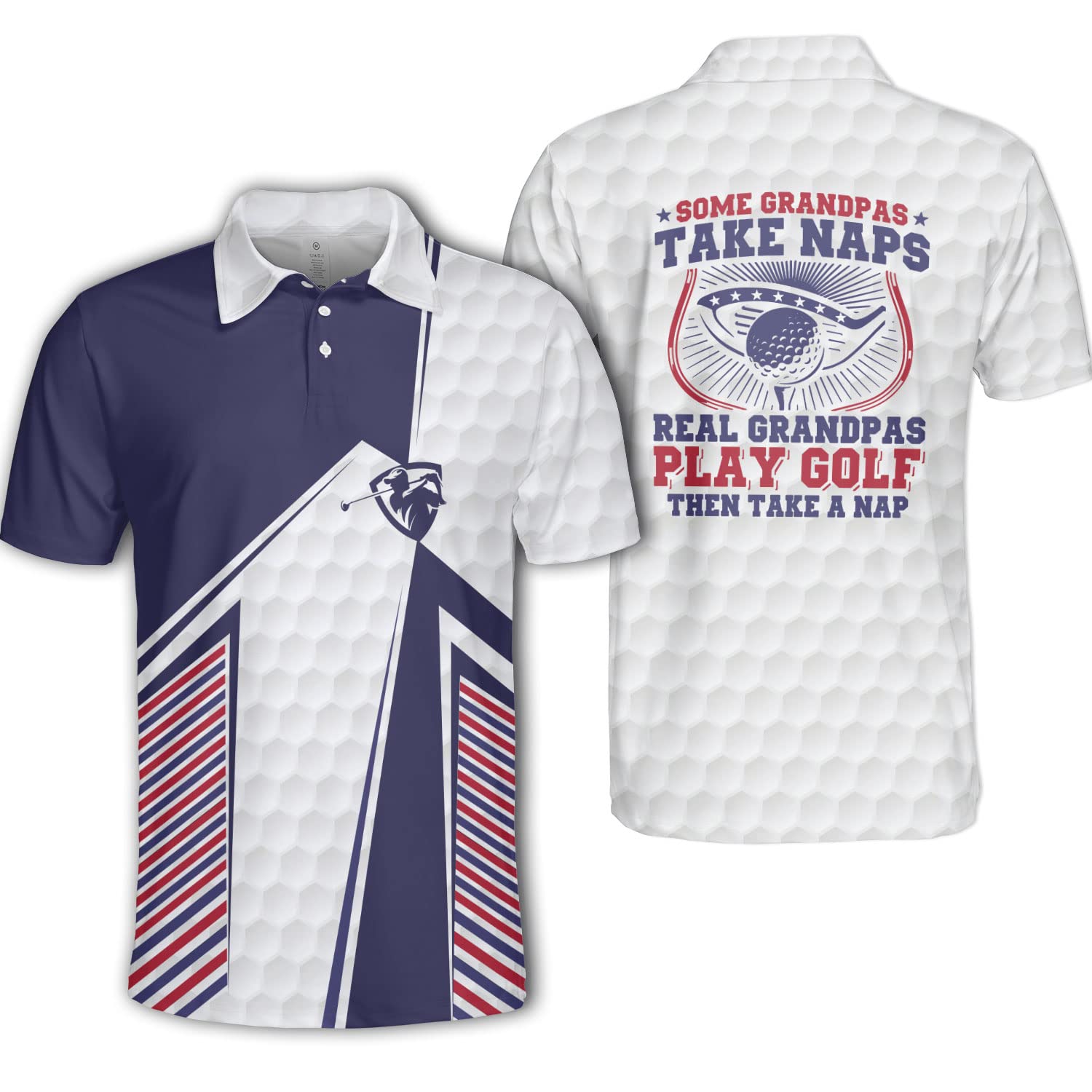 Pologap Men's American Flag Golf Polo Shirt - Patriotic Dry Fit Performance Polo for Golf & Casual Wear - USA Flag Design for Sports & Outdoor Activities