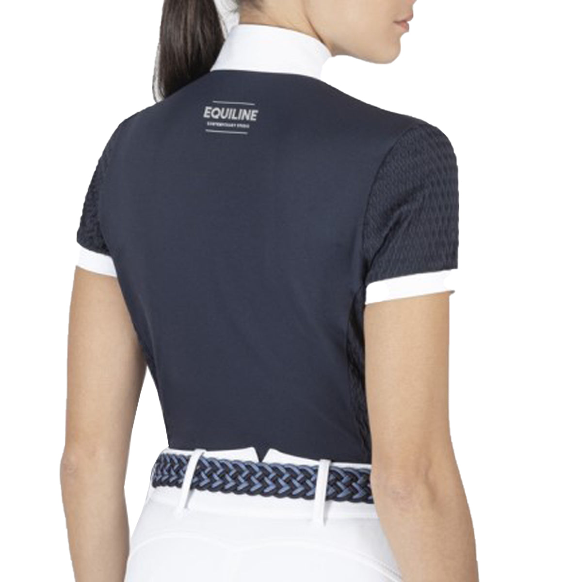 Equiline Women's Catic Short Sleeve Equestrian Competition Shirt - Breathable & Moisture-Wicking Riding Top for Horse Shows & Dressage Training