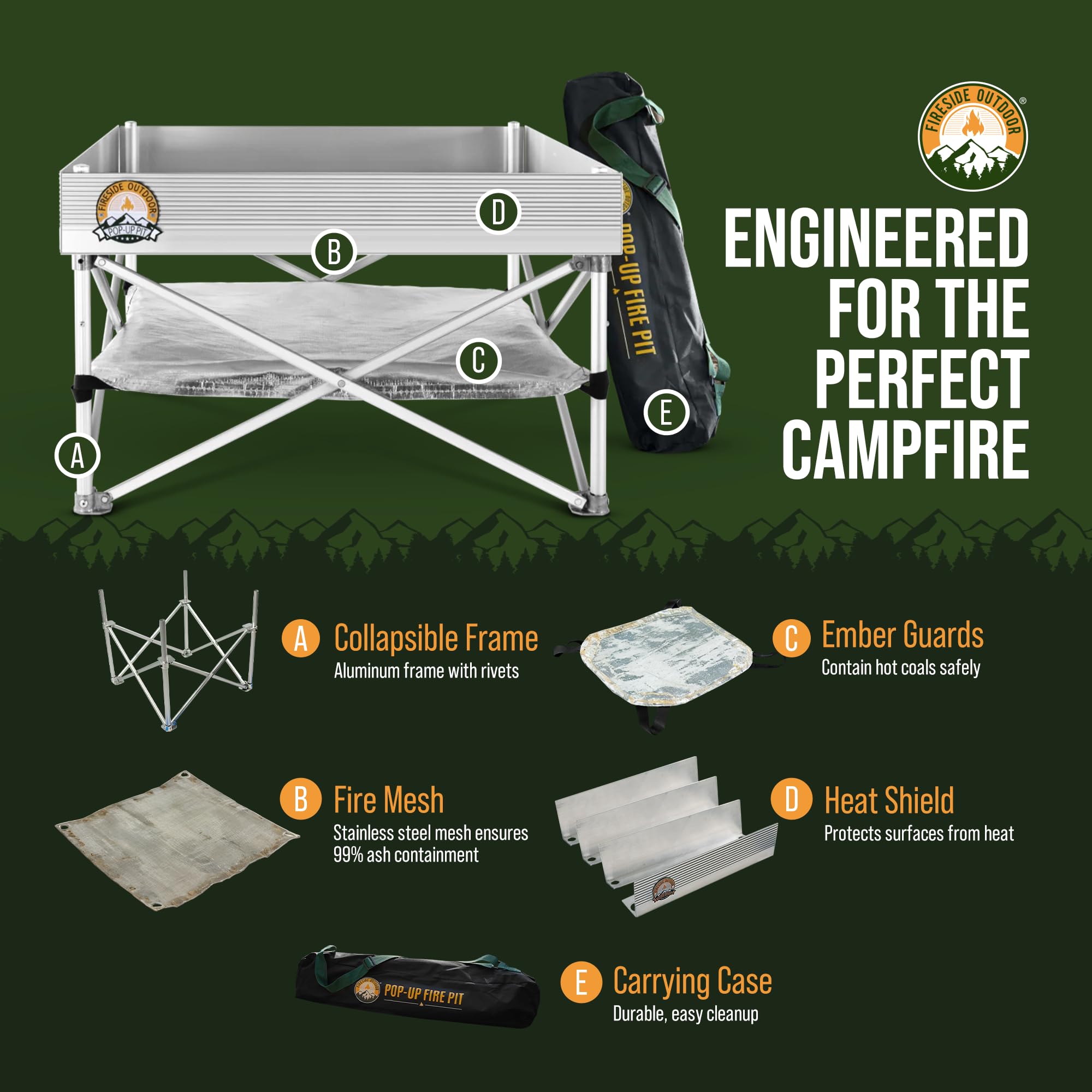 Portable Outdoor Fire Pit for Camping & Backyard - 24