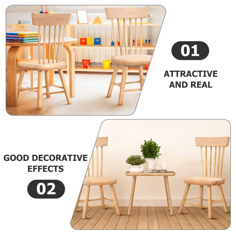 Yardwe 24-Piece Miniature Wooden Dollhouse Chair Set - 1:12 Scale Doll Furniture for Dollhouse Decor, DIY Crafts & Miniature Scenes | Perfect for Dollhouse Accessories, Tea Party Displays & Collectors
