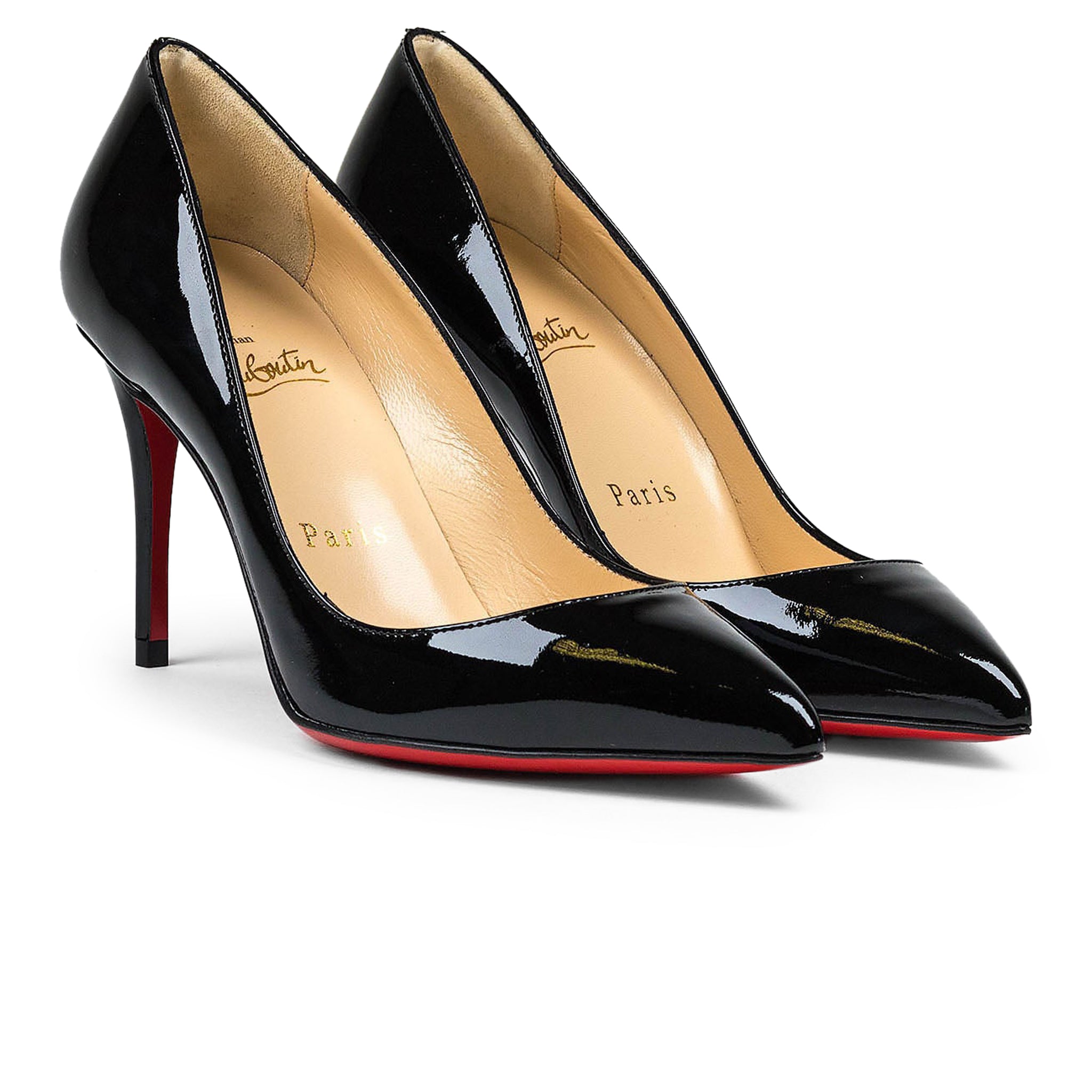 Christian Louboutin Pigalle Follies 85mm Patent Leather Black Pumps - Perfect for Evening Parties & Special Occasions