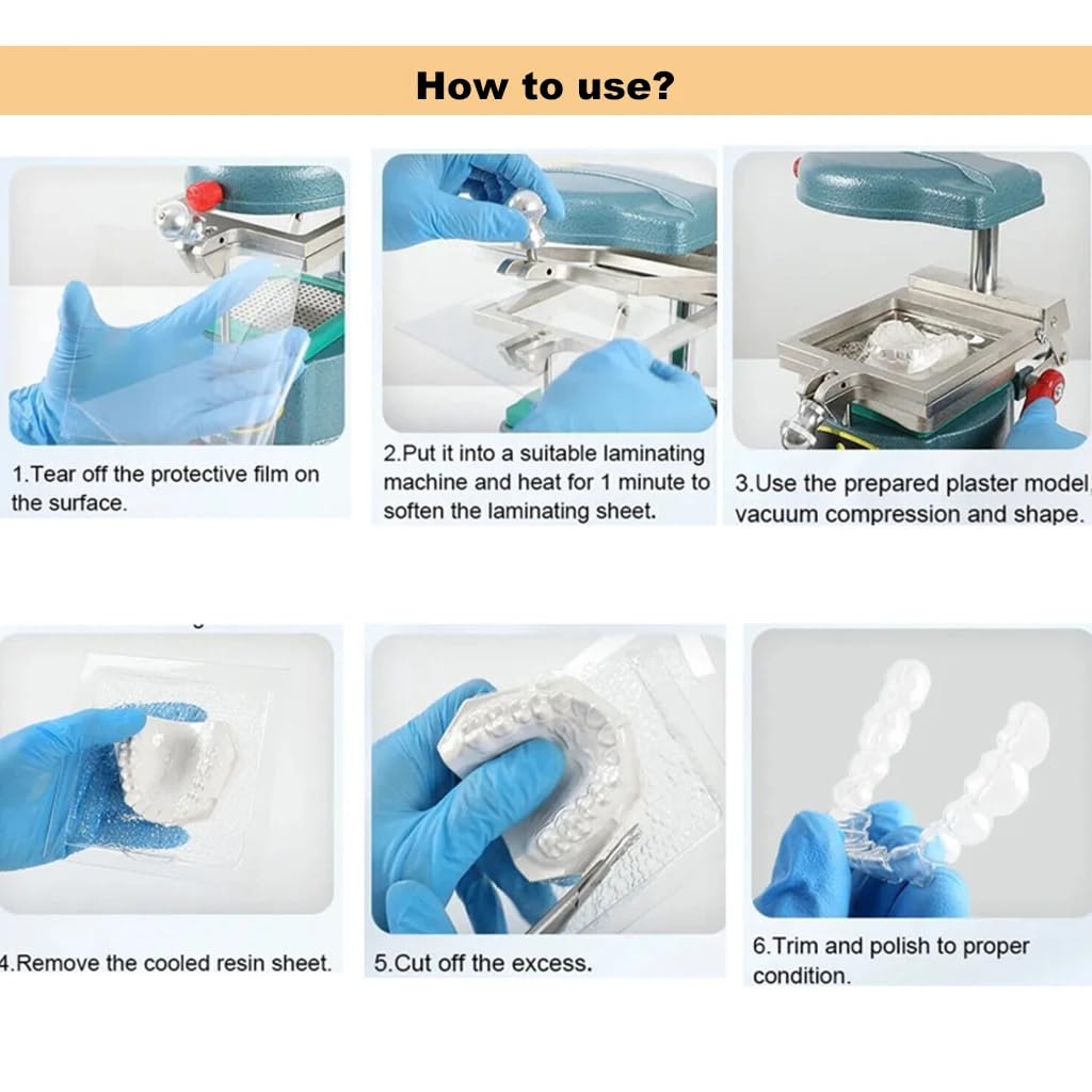 Premium Dental Lab Splint Thermoforming Material - 1.5mm Hard Vacuum Forming Sheets (15pcs/Pack) - Ideal for Night Guards, Orthodontic Appliances & Dental Splints