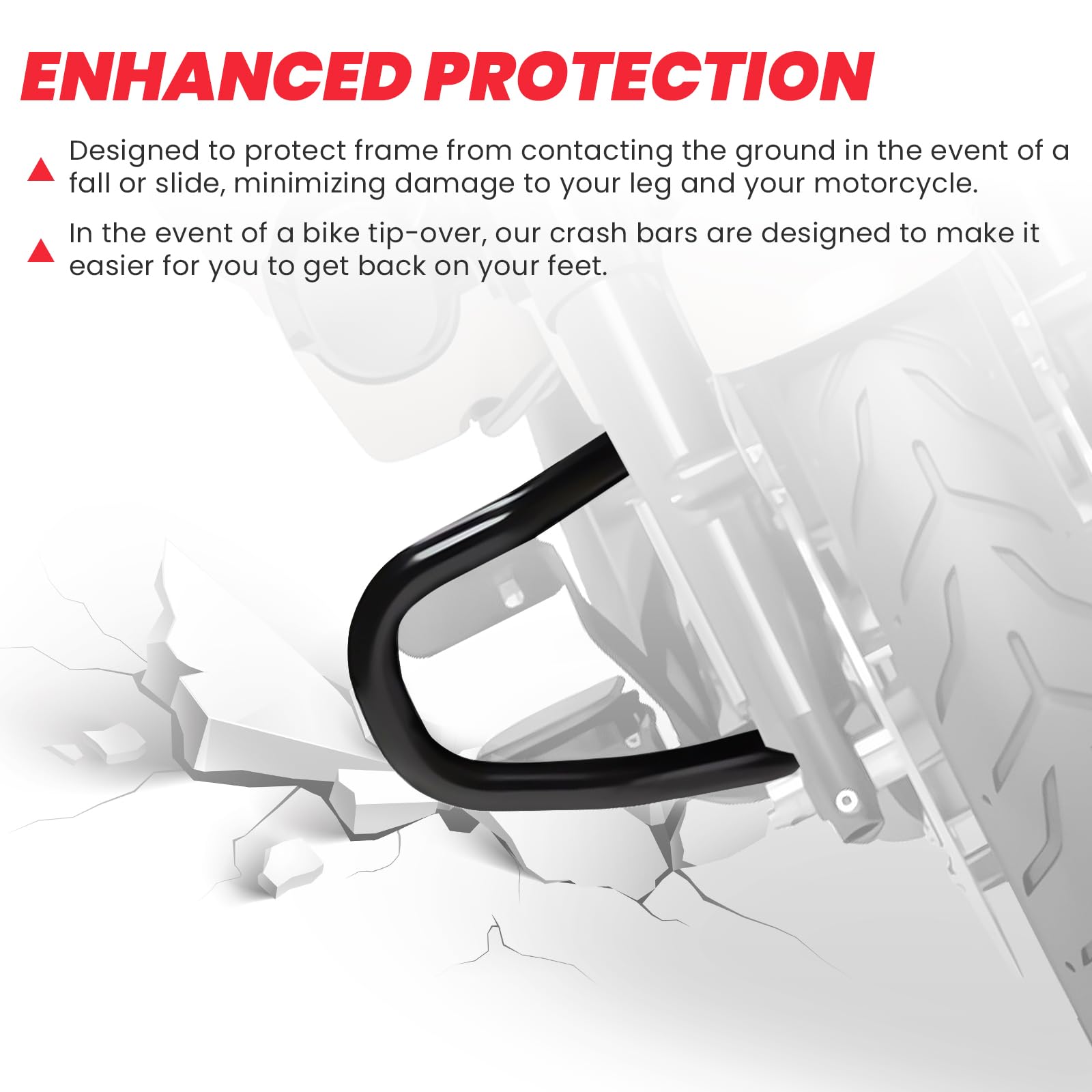 Harley Davidson FLTRX FLTRXS FLTRXST FLTRXSE 2015-2023 Motorcycle Road Glide Chopped Engine Guard Protector Crash Bar - Gloss Black - Durable Protection for Long Rides & Highway Cruising