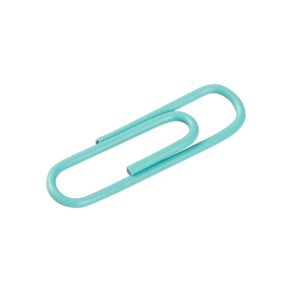 JAM Paper Colored Standard Paper Clips - Small Teal (100 Pack) - Perfect for Office, School & Home Organization