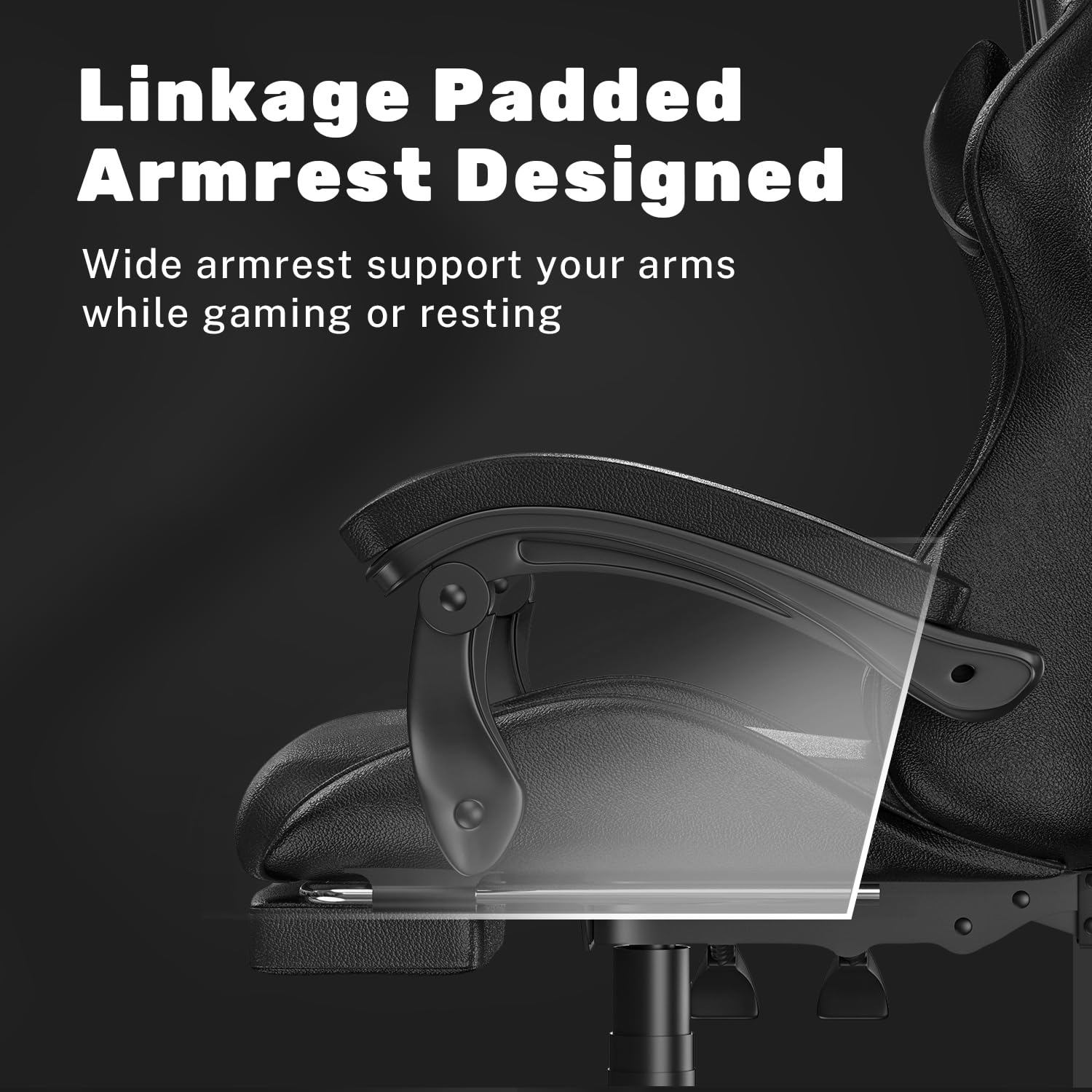 Bigzzia Ergonomic Gaming Chair with Footrest - Adjustable Height, Reclining Racing Style Office Chair with Headrest & Lumbar Support, 360° Swivel - Perfect for PC Gaming, Home Office & Esports (Black)