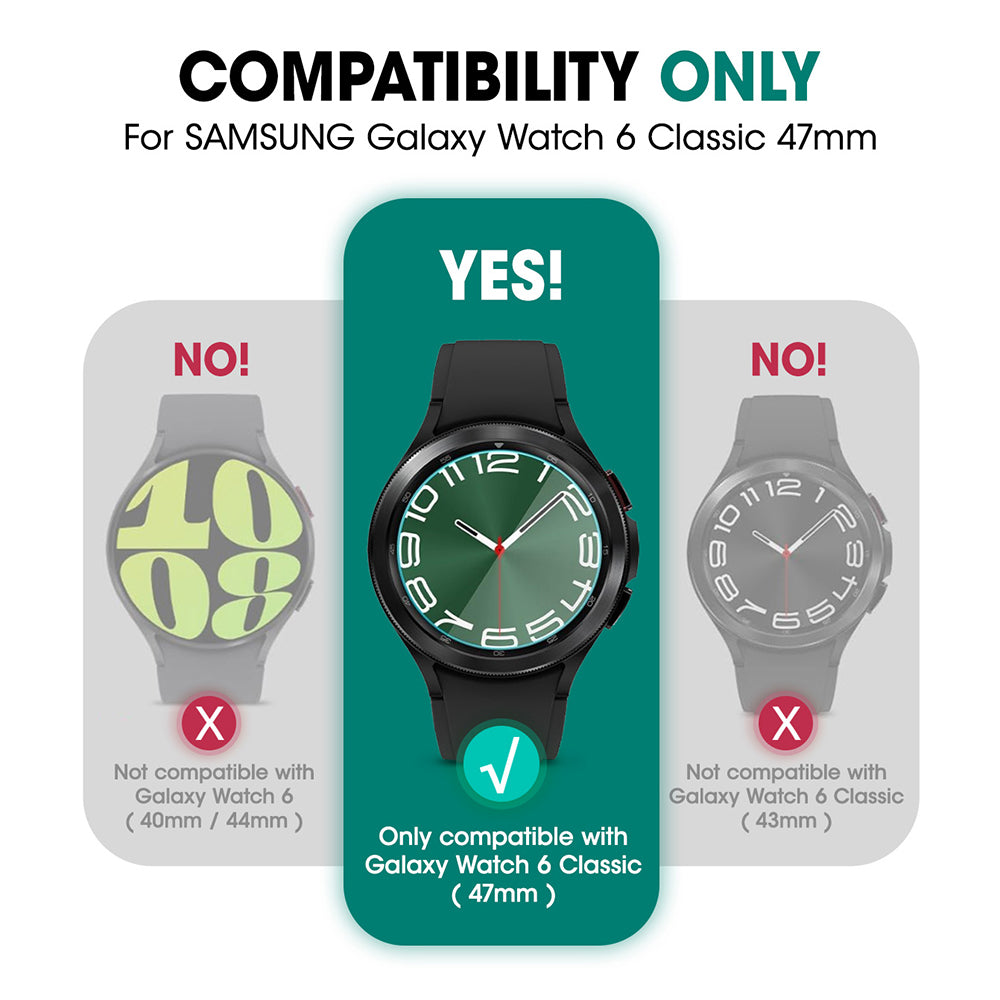 Samsung Galaxy Watch6 47mm Case with Screen Protector - Unicorn Beetle Pro Rugged Protective Cover for Men & Women - Perfect for Outdoor Sports, Running & Daily Use (Black)