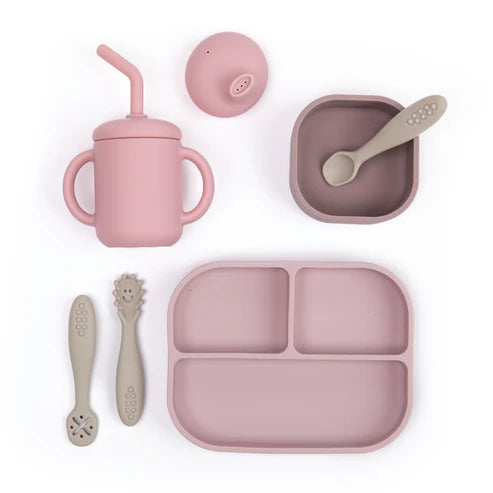 Baby's First Mealtime Set - BPA-Free Plastic Feeding Utensils for Toddlers | Includes Spoon, Fork & Bowl | Soft Grip Handles | Dishwasher Safe | Perfect for Weaning, First Foods & Daycare Use