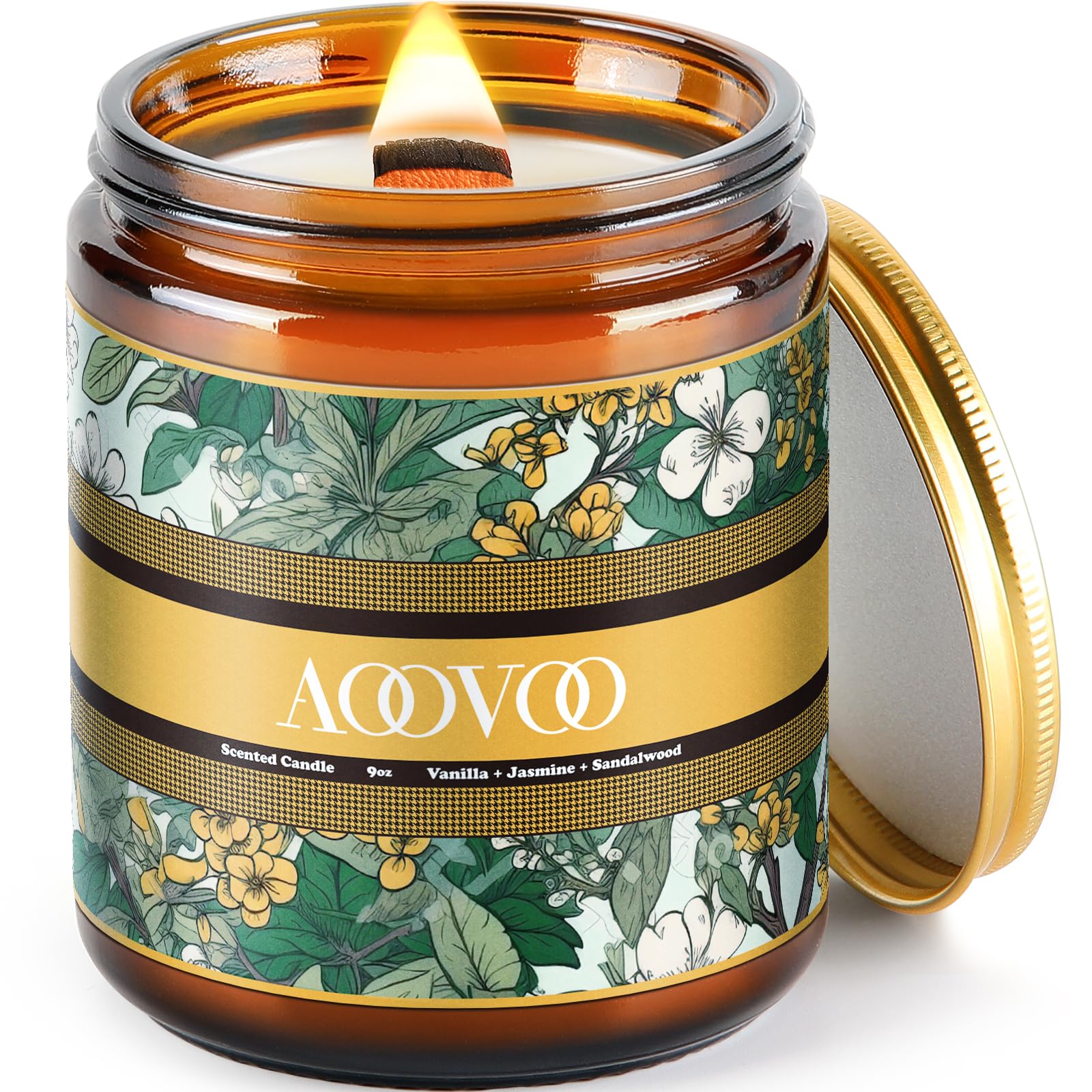 Soy Wood Wick Candles - Vanilla Bean Scent for Relaxation & Gifts