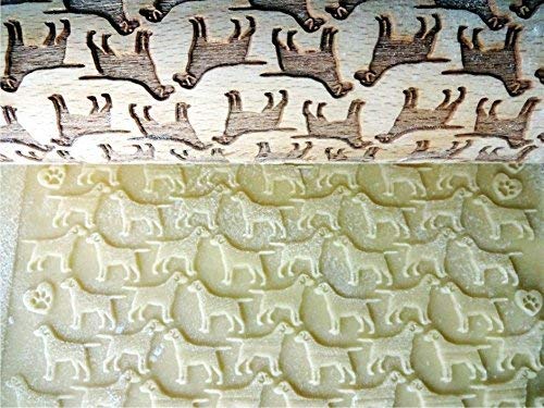 Engraved Labrador Dog Pattern Rolling Pin for Embossed Cookies - Perfect Baking Gift for Dog Lovers & Home Bakers (Ideal for Holidays, DIY Cookies, and Special Occasions)