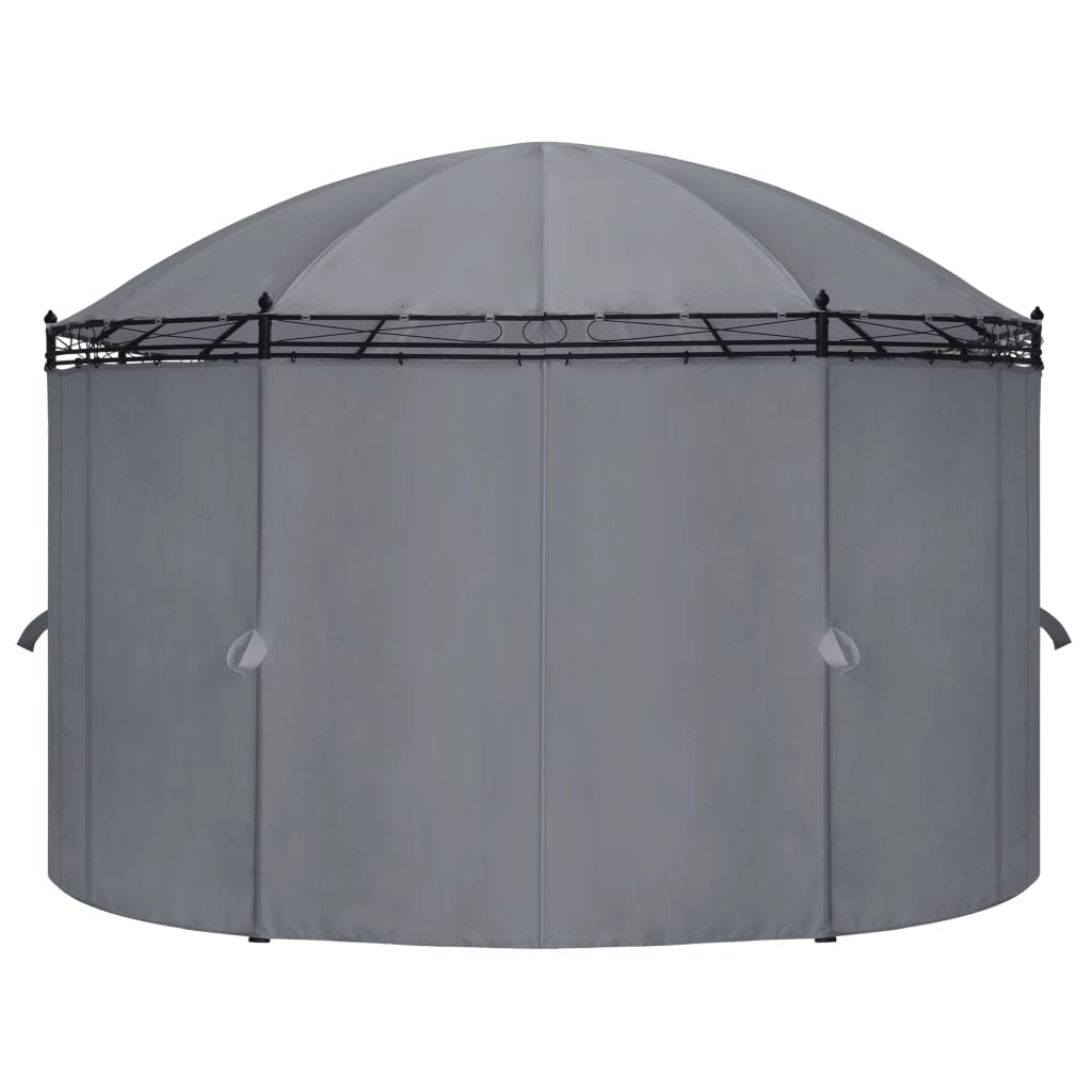 vidaXL Anthracite Outdoor Gazebo with Curtains - Powder-Coated Steel Frame & UV-Resistant Fabric - Easy Assembly (204.7