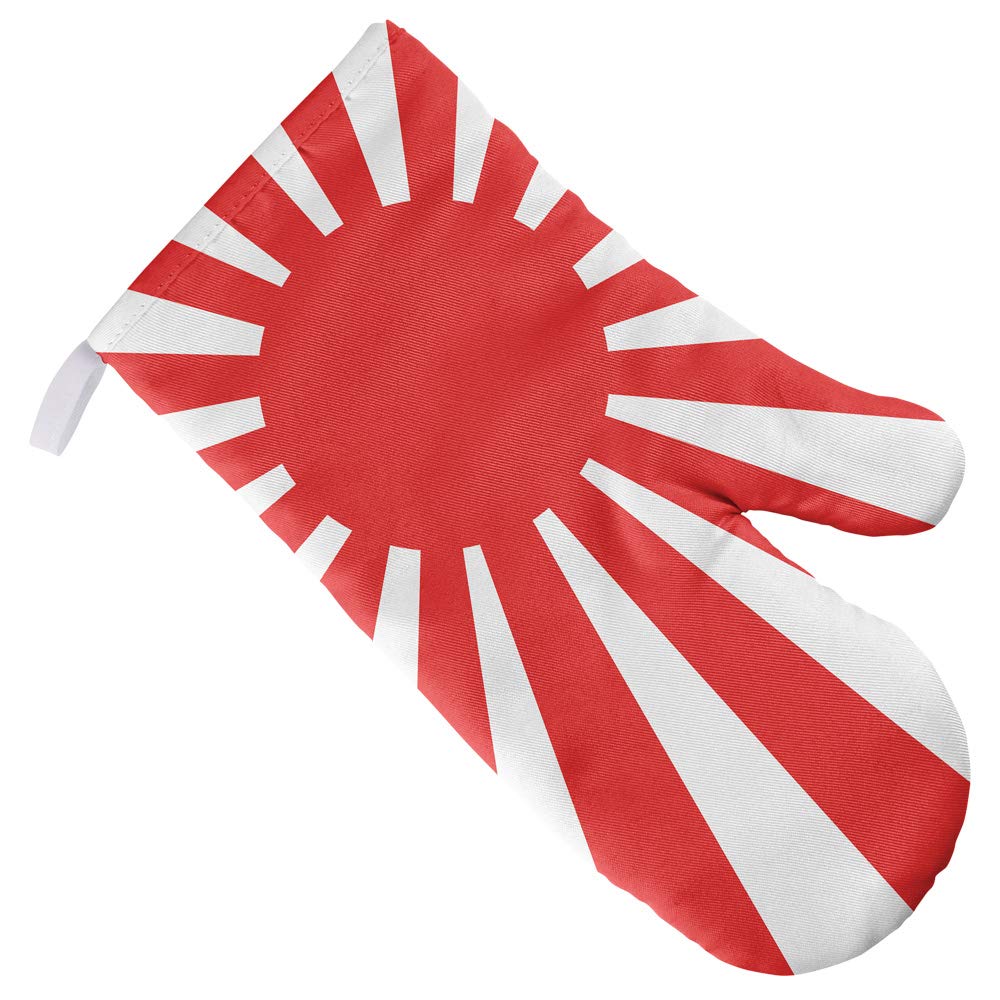 Japanese Rising Sun Flag Oven Mitt - Heat Resistant Kitchen Glove for Cooking, Baking & BBQ - Perfect for Indoor & Outdoor Use