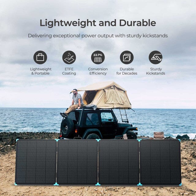 Renogy 220W/400W Lightweight Portable Solar Panel Suitcase Kit for Camping, RV, Off-Grid Power - Foldable Solar Charger for Outdoor Adventures & Emergency Backup