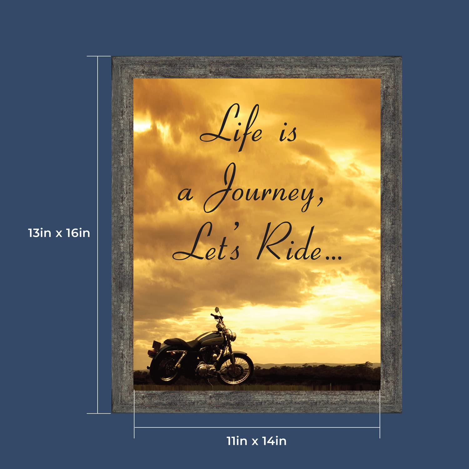 Harley Davidson Classic Picture Frame - Home Decor Gift for Men & Women | Perfect for Wedding, Christmas & Birthday Presents (2116BW) | Wall Art for Living Room, Bedroom & Office Decor
