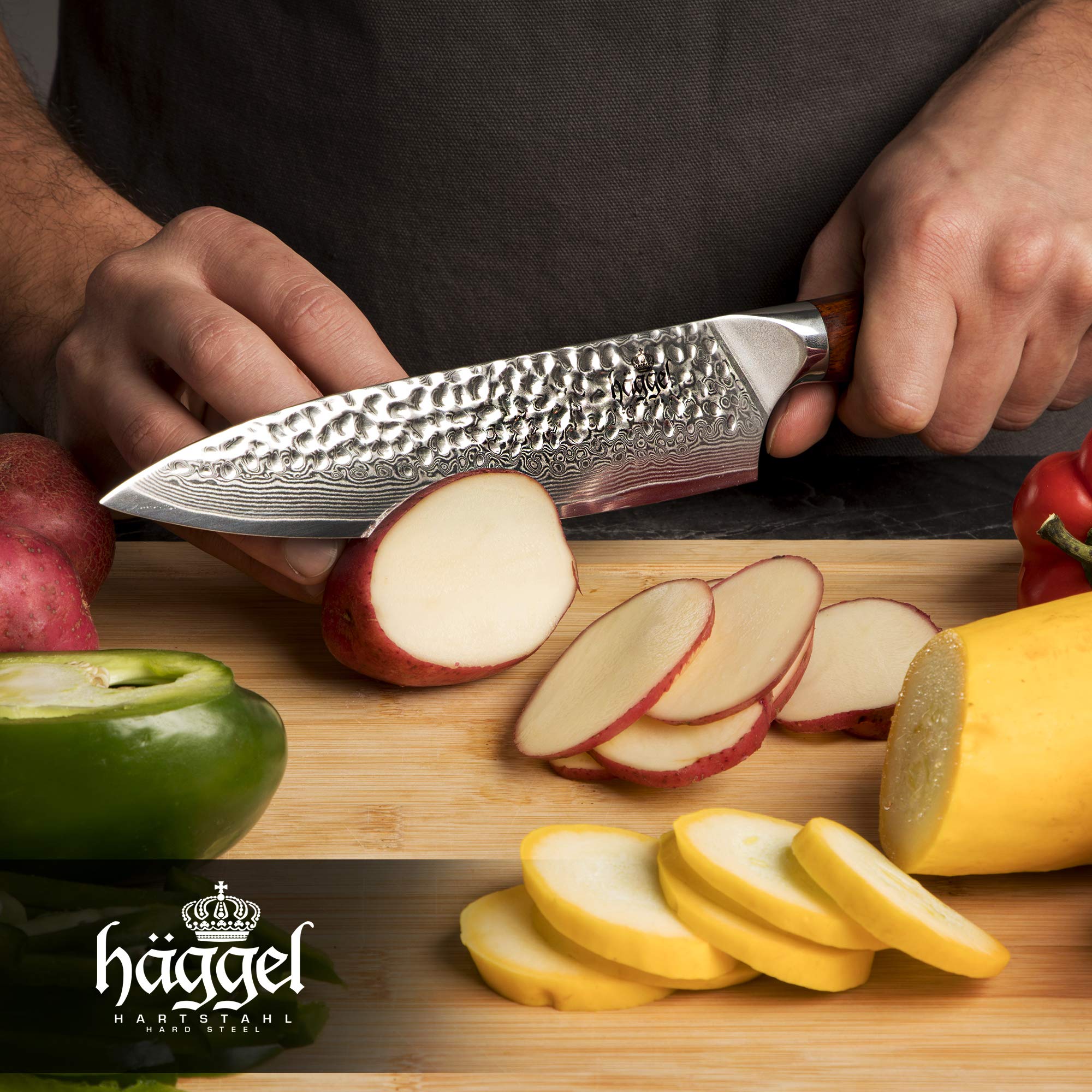 Ultra-Sharp 8 Inch Professional Chef Knife - Hand Hammered VG10 Stainless Steel Kitchen Knife for All-Around Food Preparation | Perfect Gift for Chefs & Home Cooks | Ideal for Slicing, Dicing, and Chopping Vegetables, Meat, and Herbs