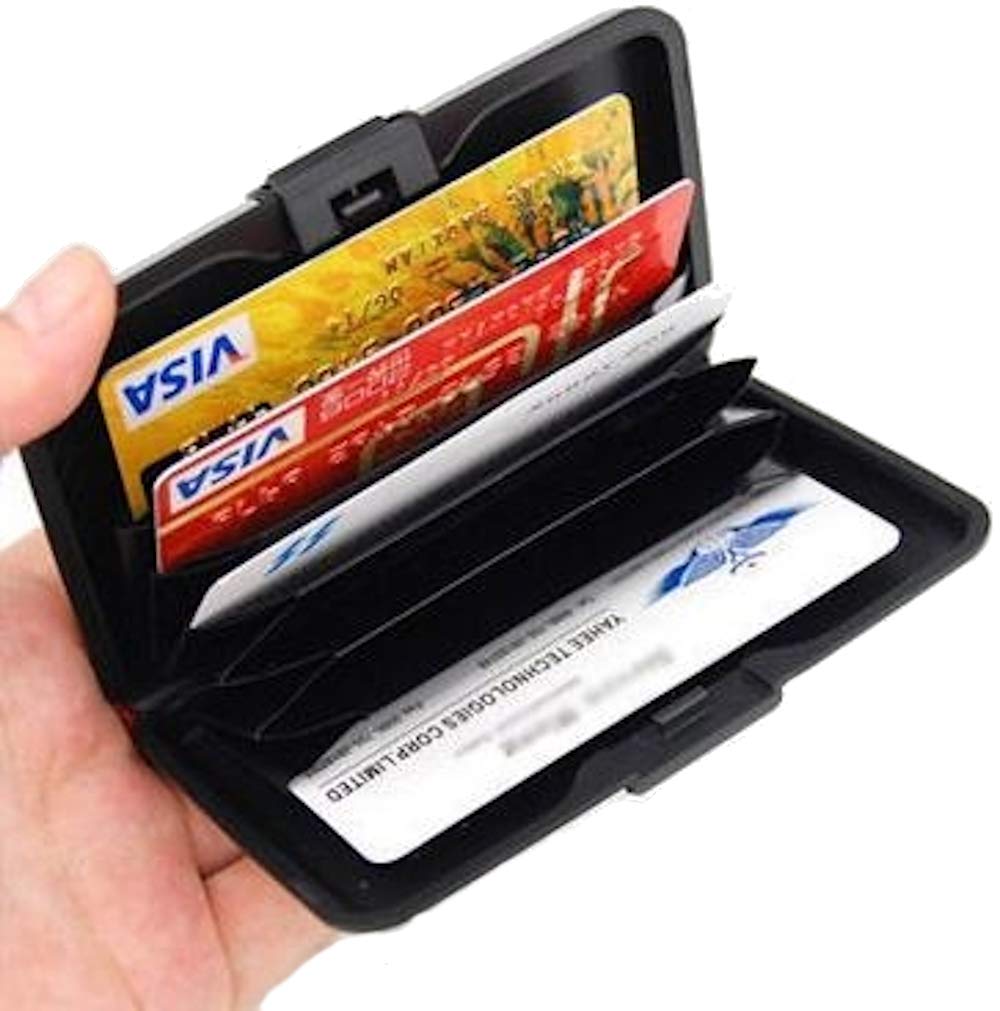 Premium Aluminum Credit Card Holder Wallet - Slim Metal Business Card Protector with RFID Blocking (Pink) - Perfect for Travel, Office & Everyday Use