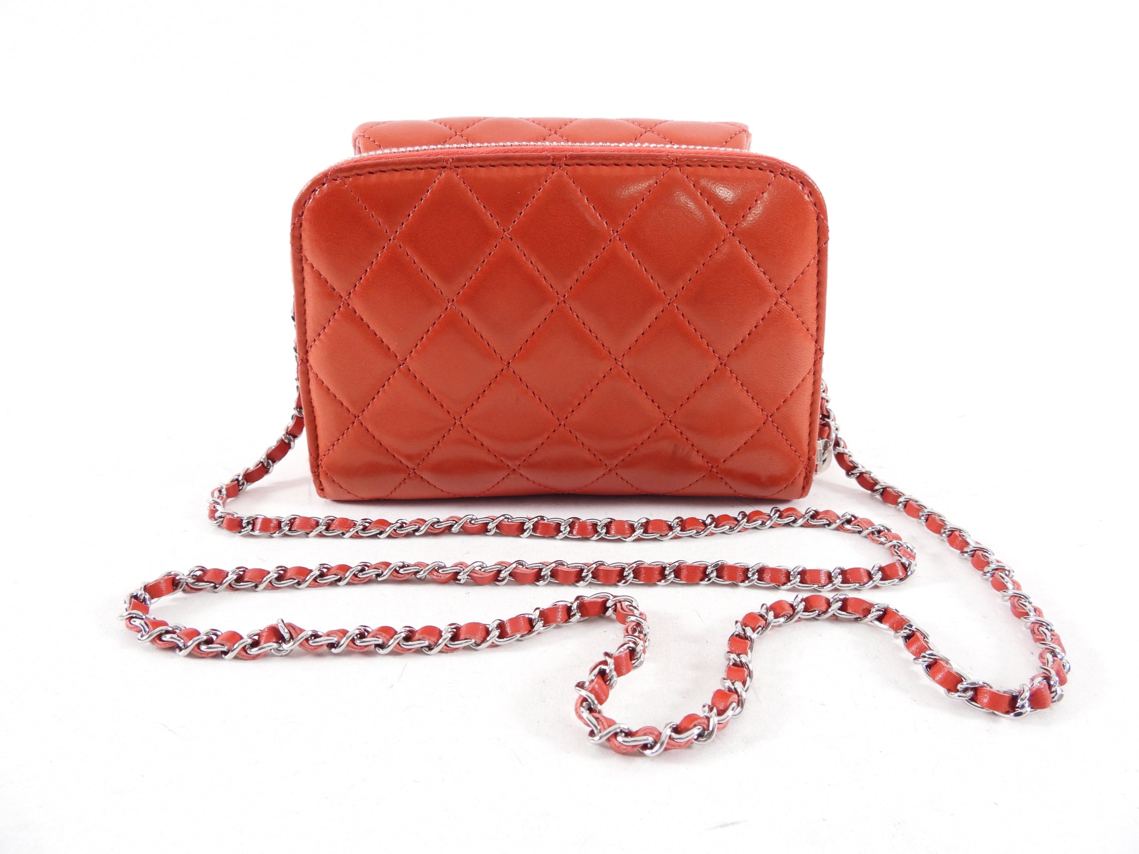 Chanel Red Lambskin Mini Flap Wallet on Chain Crossbody Bag for Women | Luxury Designer WOC Purse with Gold-Tone Hardware | Perfect for Evening Parties, Date Nights & Special Occasions