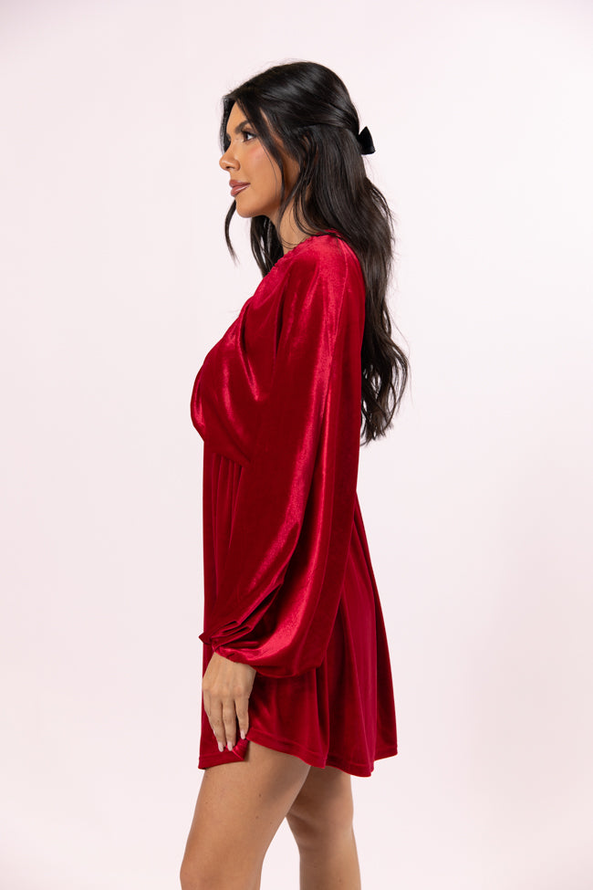 Sexy Red Velvet Babydoll Mini Dress for Women - Perfect for Christmas, Valentine's Day & Date Nights - FINAL SALE