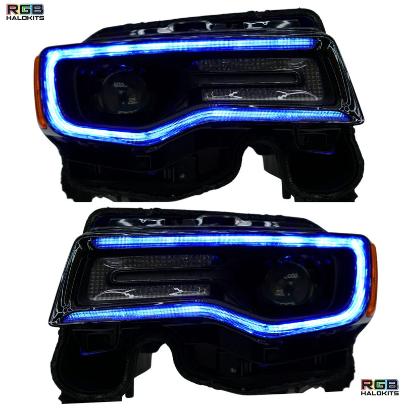 Jeep Grand Cherokee Multicolor DRL Boards (2014-2021) - LED Daytime Running Lights for Enhanced Visibility & Style - Perfect for Off-Roading & Night Driving